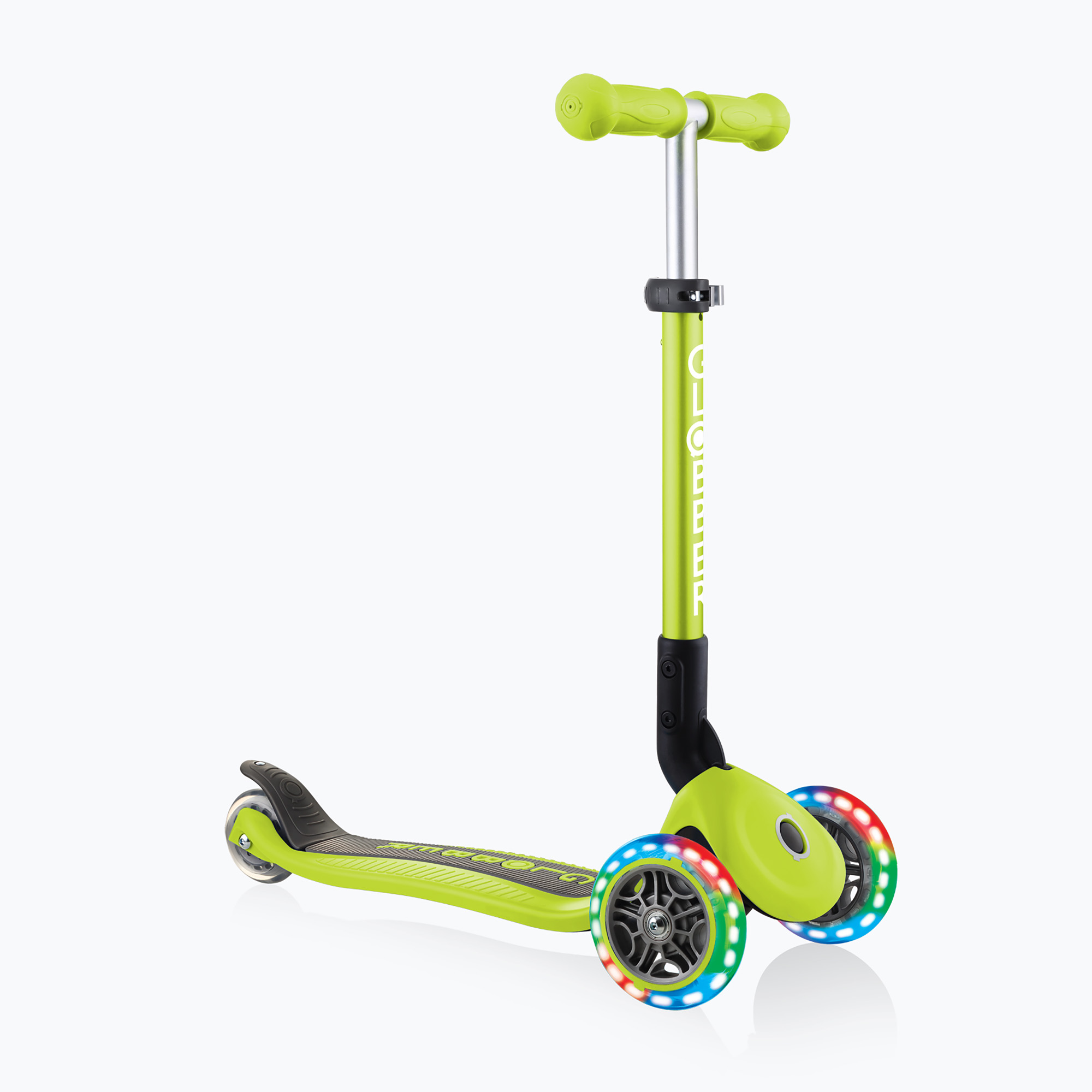 Hulajnoga trójkołowa dziecięca Globber Junior Foldable Lights lime green 
