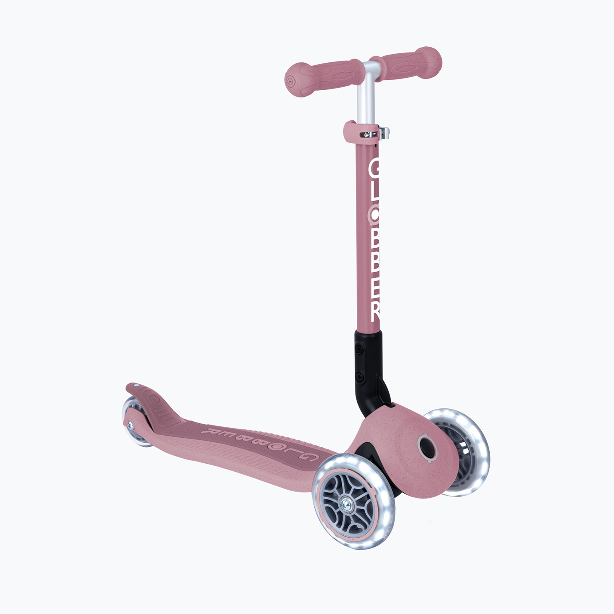 Hulajnoga trójkołowa dziecięca Globber Junior Foldable Lights Eco berry 