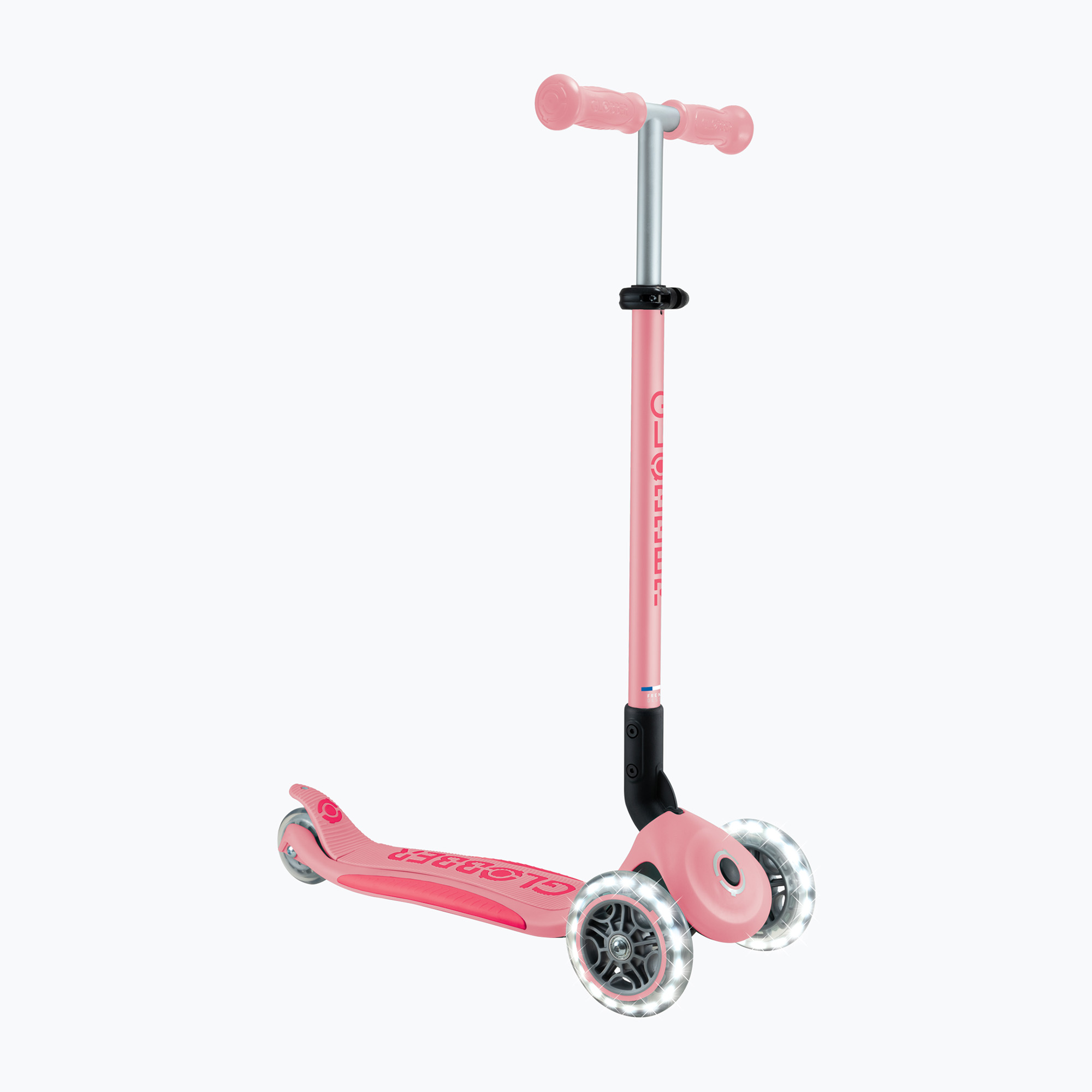 Hulajnoga trójkołowa dziecięca Globber Primo Foldable Plus Lights pastel pink 