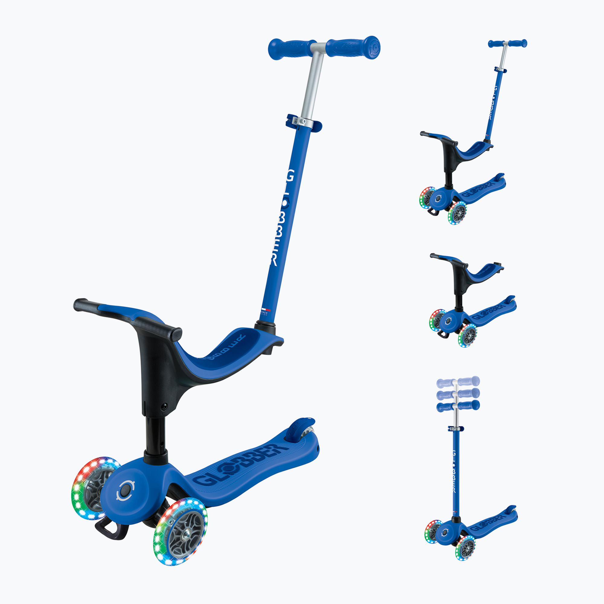 Hulajnoga trójkołowa dziecięca Globber Go.Up Sporty Lights navy blue 