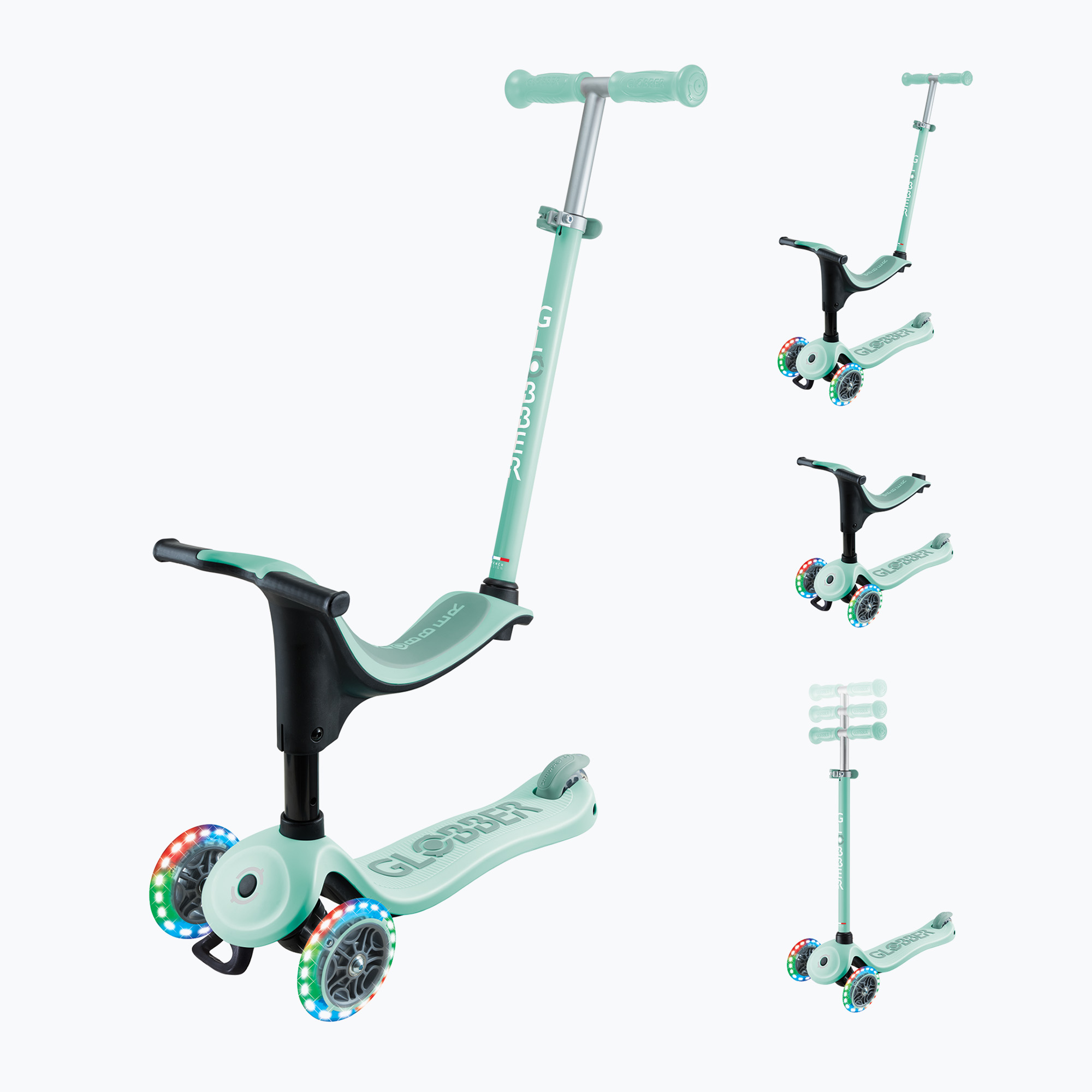Hulajnoga trójkołowa dziecięca Globber Go.Up Sporty Lights mint 