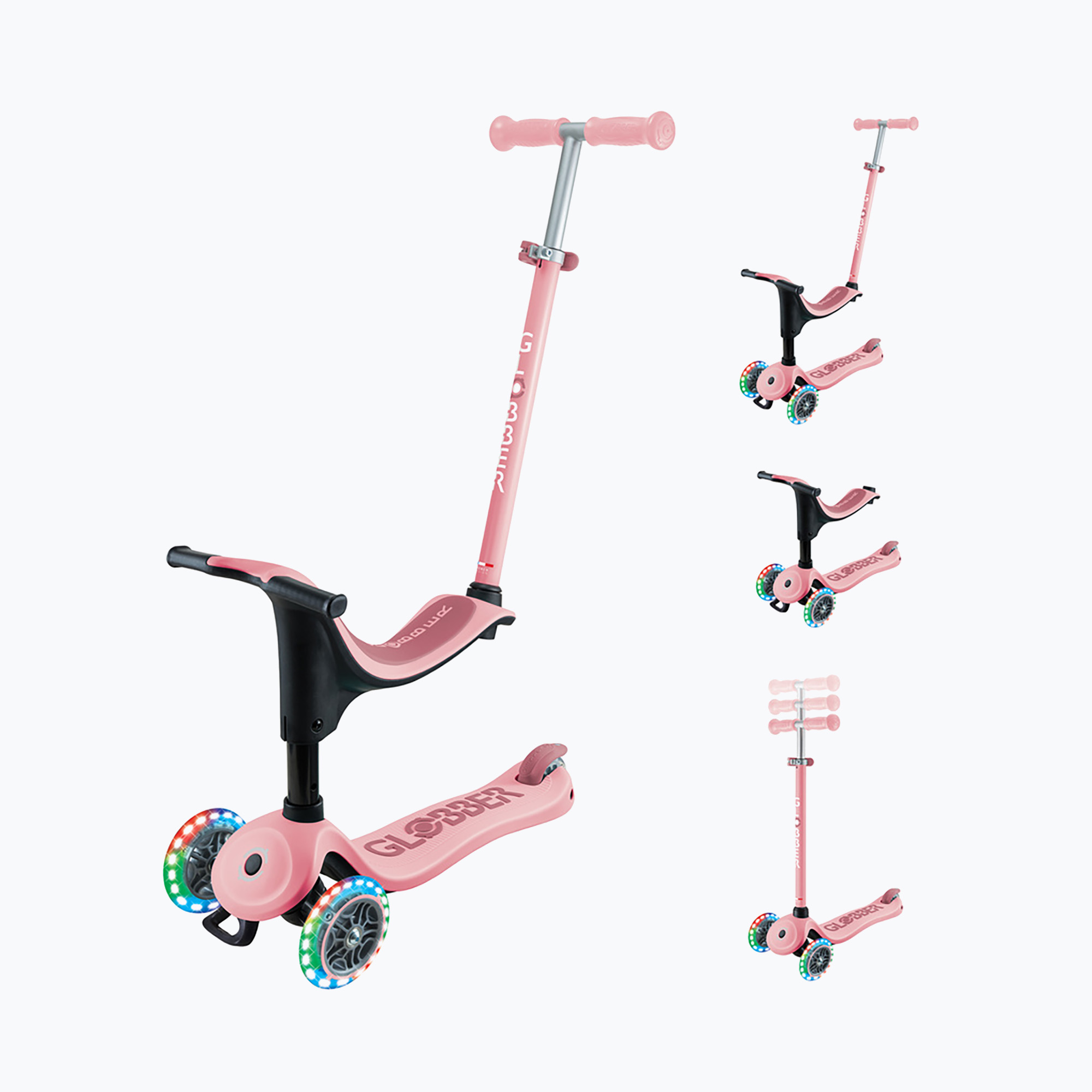 Hulajnoga trójkołowa dziecięca Globber Go.Up Sporty Lights pastel pink 