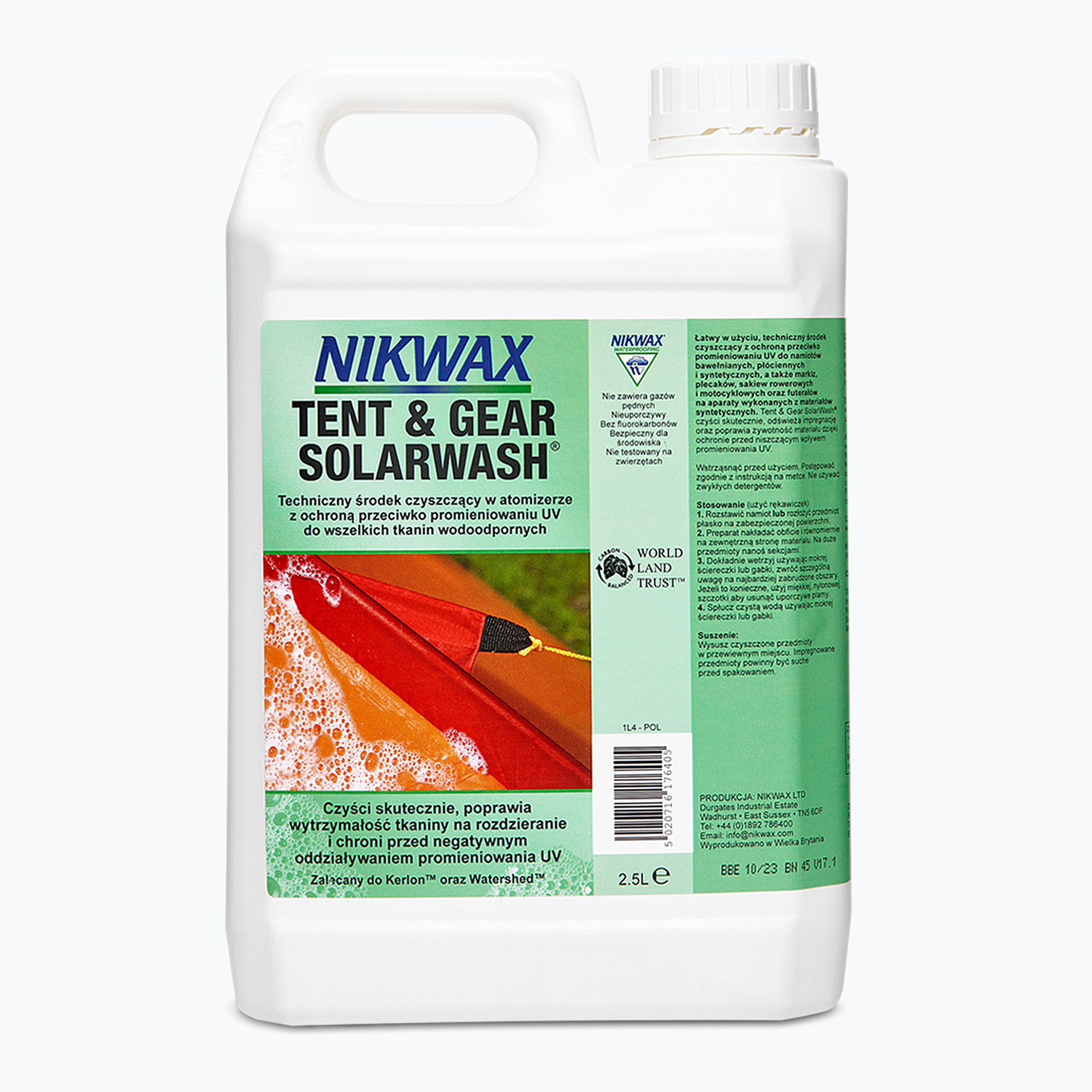 Płyn do czyszczenia namiotów i sprzętu z ochroną UV Nikwax Tent&Gear SolarWash 2500 ml 