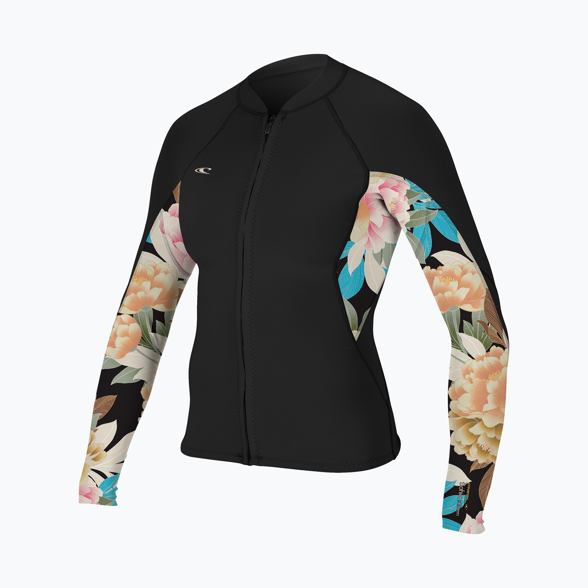 Kurtka neoprenowa damska O'Neill Bahia 1/0.5 mm Full-Zip Jacket black/mikah floral/black 