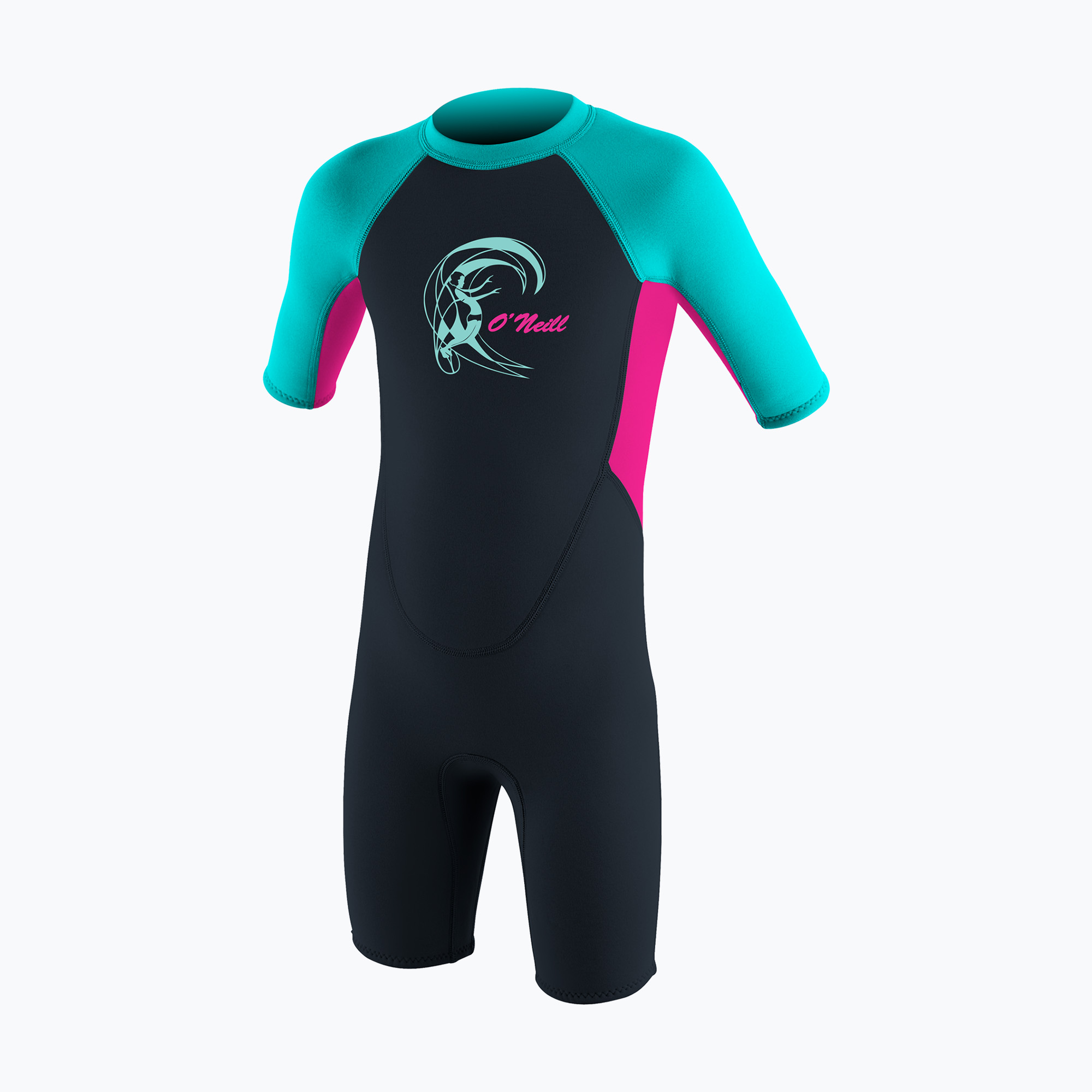 Pianka do pływania dziecięca O'Neill Toddler Reactor-2 2 mm Back Zip slate/berry/lighta aqua 