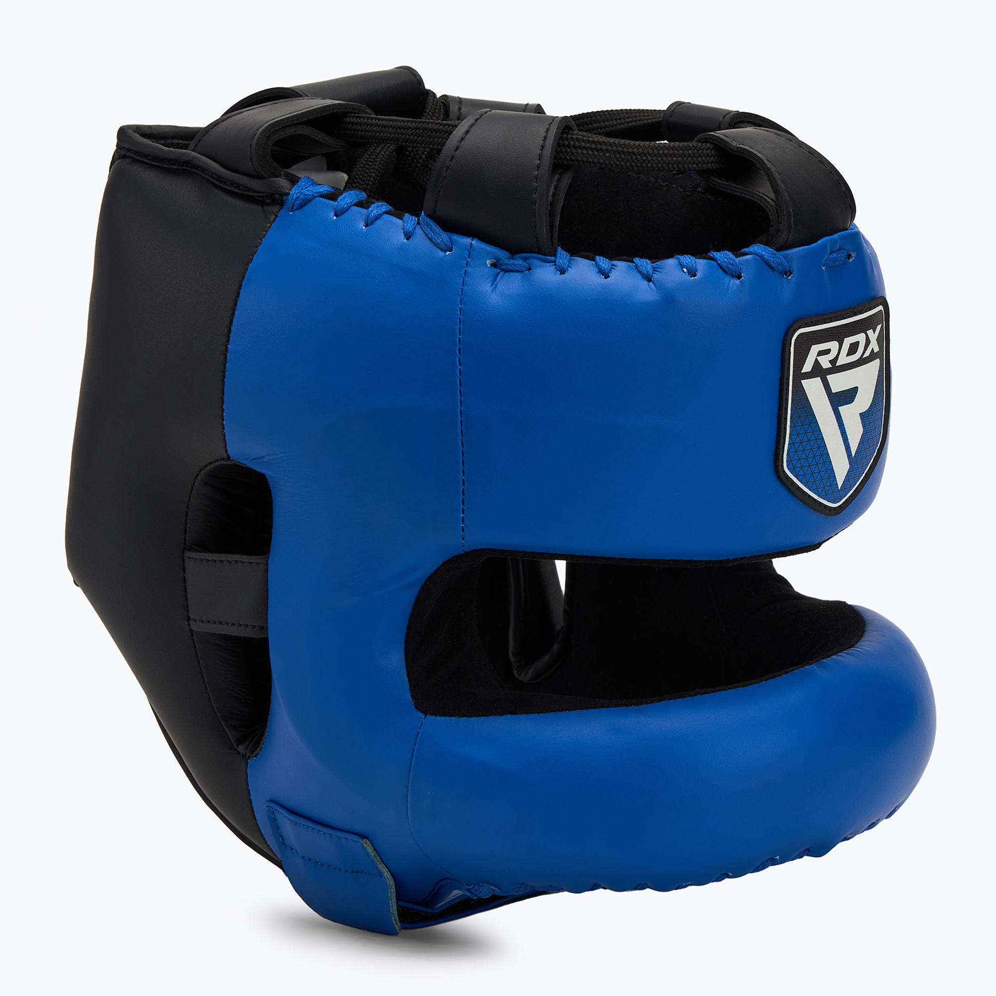 Kask bokserski RDX Apex Boxing Head Gear With Nose Protection Bar blue 