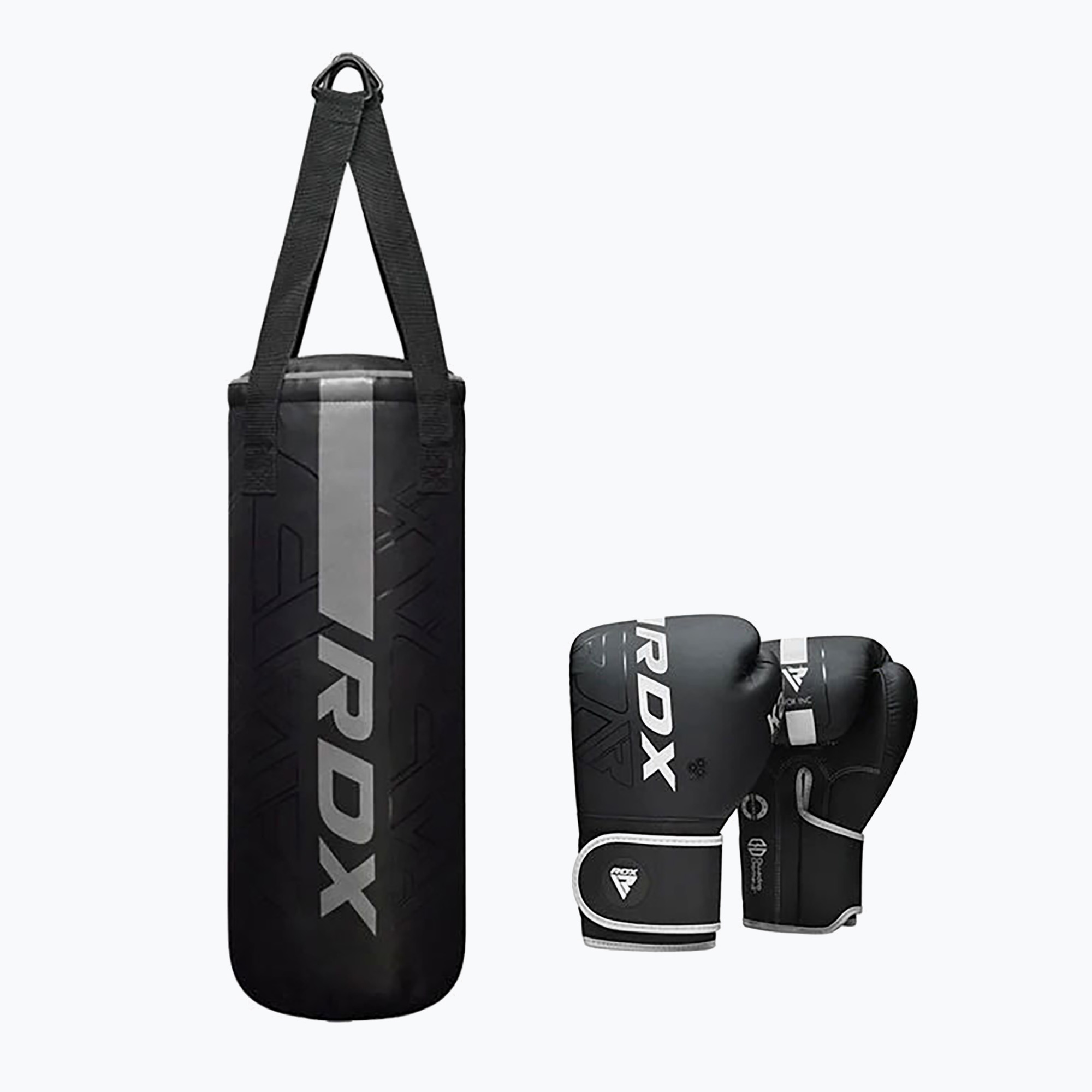 Worek bokserski RDX F6 Junior Punch Bag + Boxing Gloves matte silver | WYSYŁKA W 24H | 30 DNI NA ZWROT