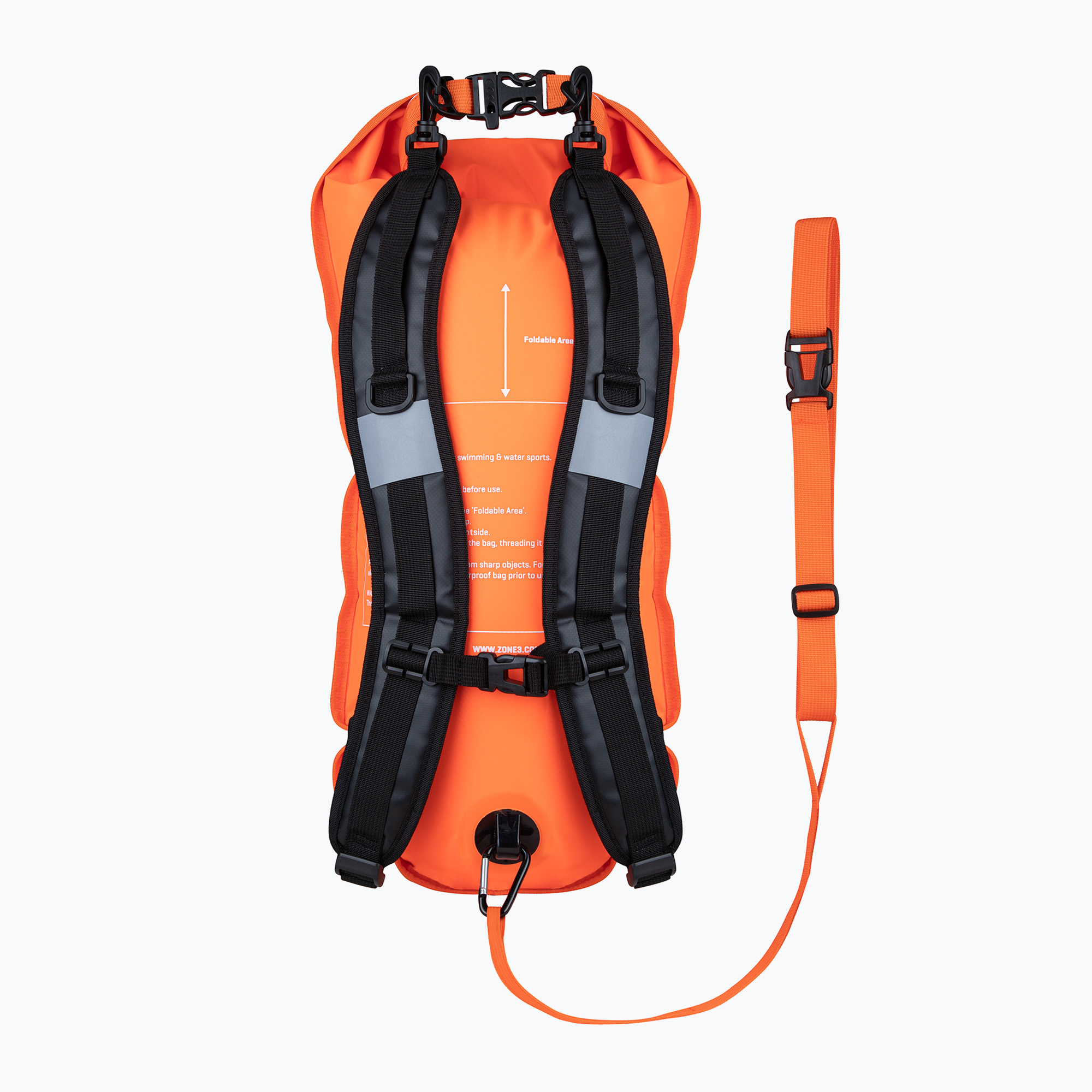 Bojka asekuracyjna ZONE3 Safety Buoy/Dry Bag Recycled 2 Led Light 28 l Backpack hi-vis orange | WYSYŁKA W 24H | 30 DNI NA ZWROT