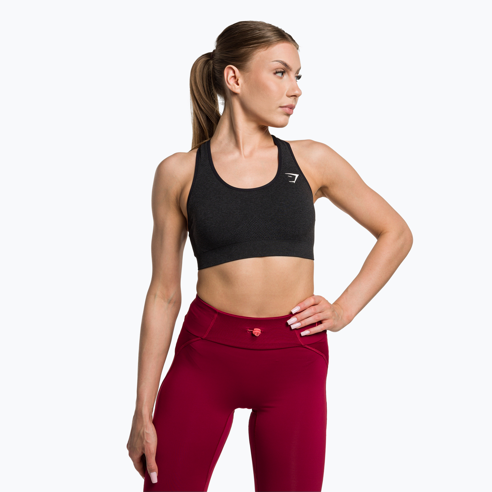Biustonosz treningowy Gymshark Vital Seamless Sports black/marl 