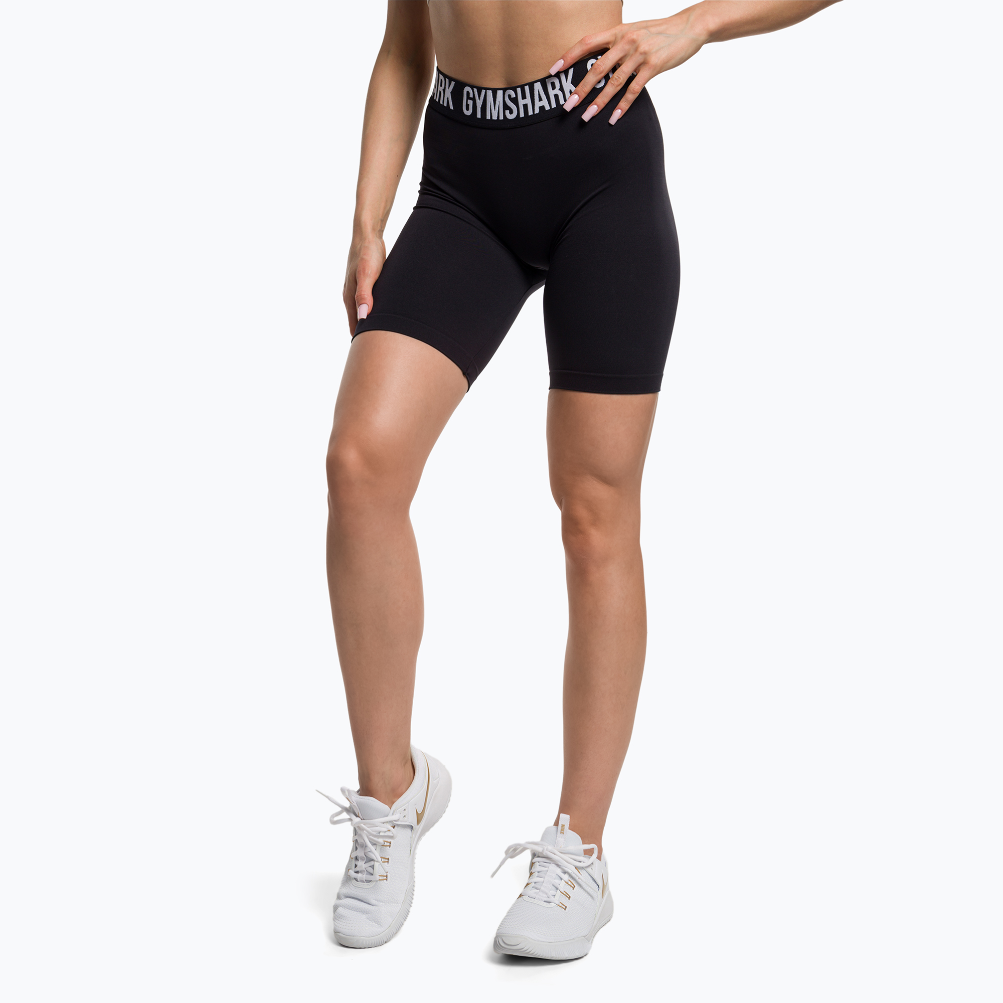 Spodenki treningowe damskie Gymshark Fit Cycling black/white | WYSYŁKA W 24H | 30 DNI NA ZWROT