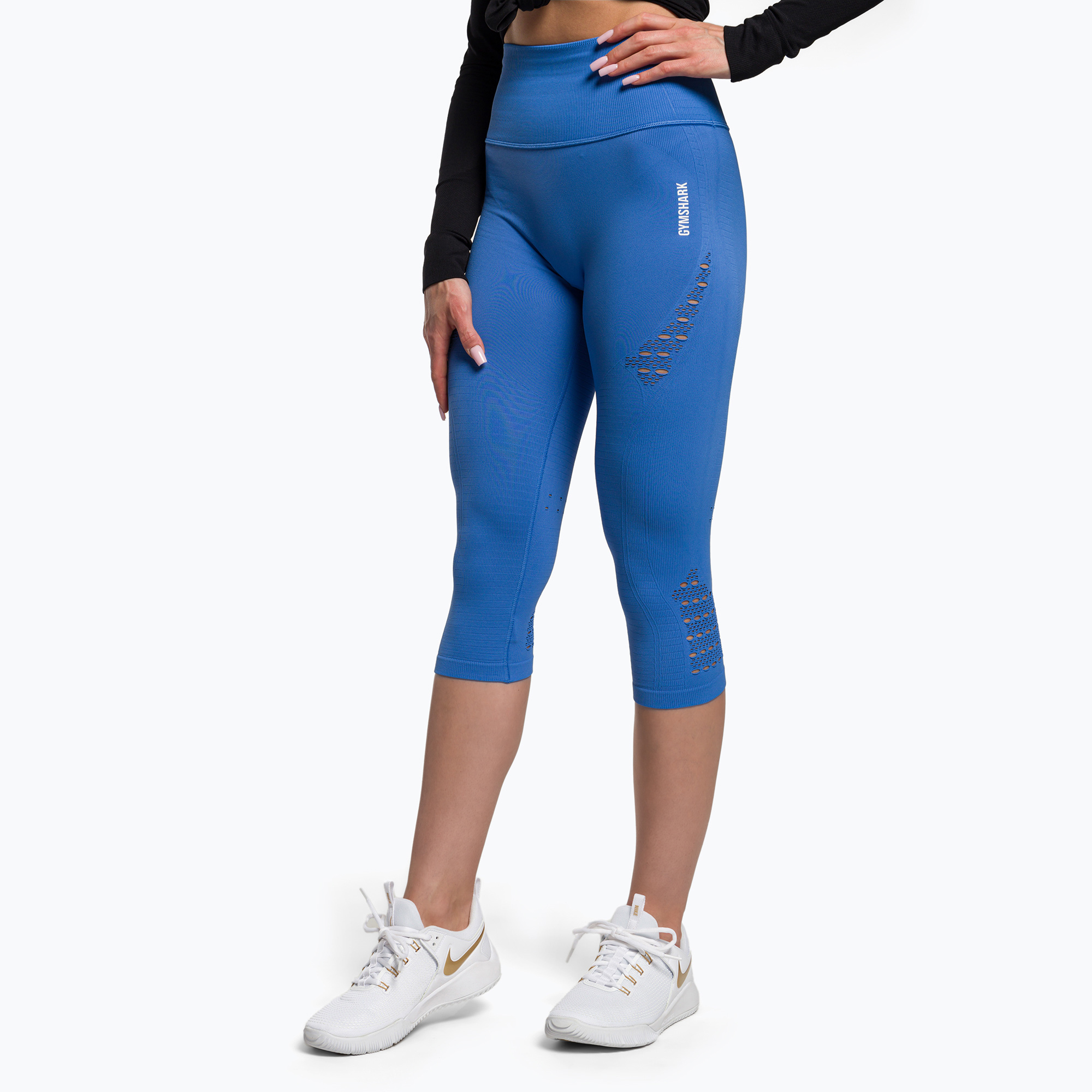 Legginsy treningowe damskie Gymshark Energy Seamless Crop blue | WYSYŁKA W 24H | 30 DNI NA ZWROT