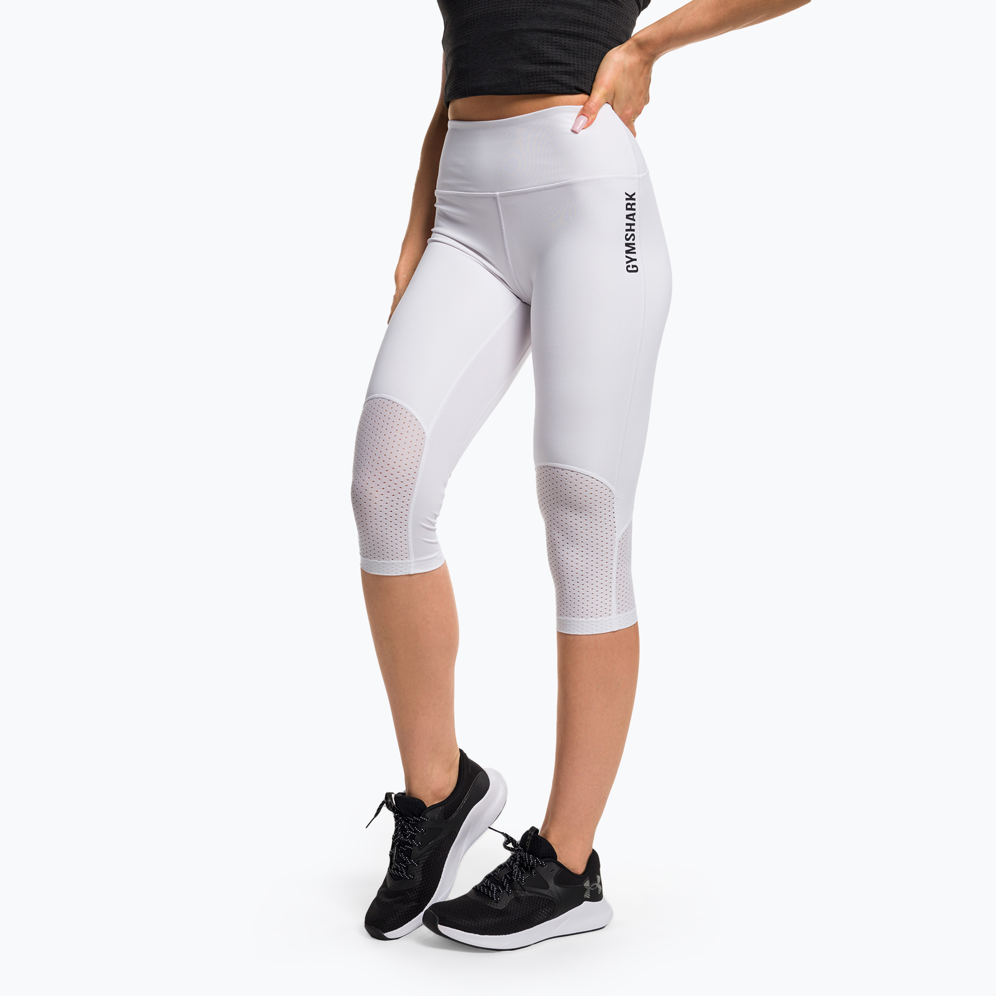 Legginsy treningowe damskie Gymshark Pulse Cropped white | WYSYŁKA W 24H | 30 DNI NA ZWROT