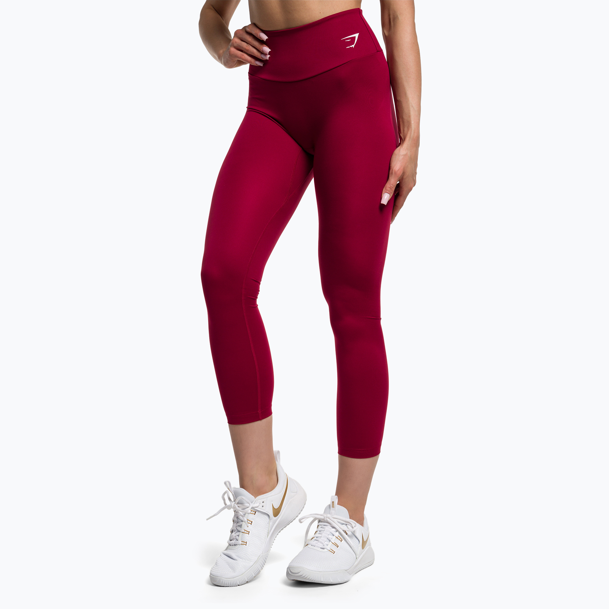 Legginsy treningowe damskie Gymshark Training Full Lenght burgundy/white 