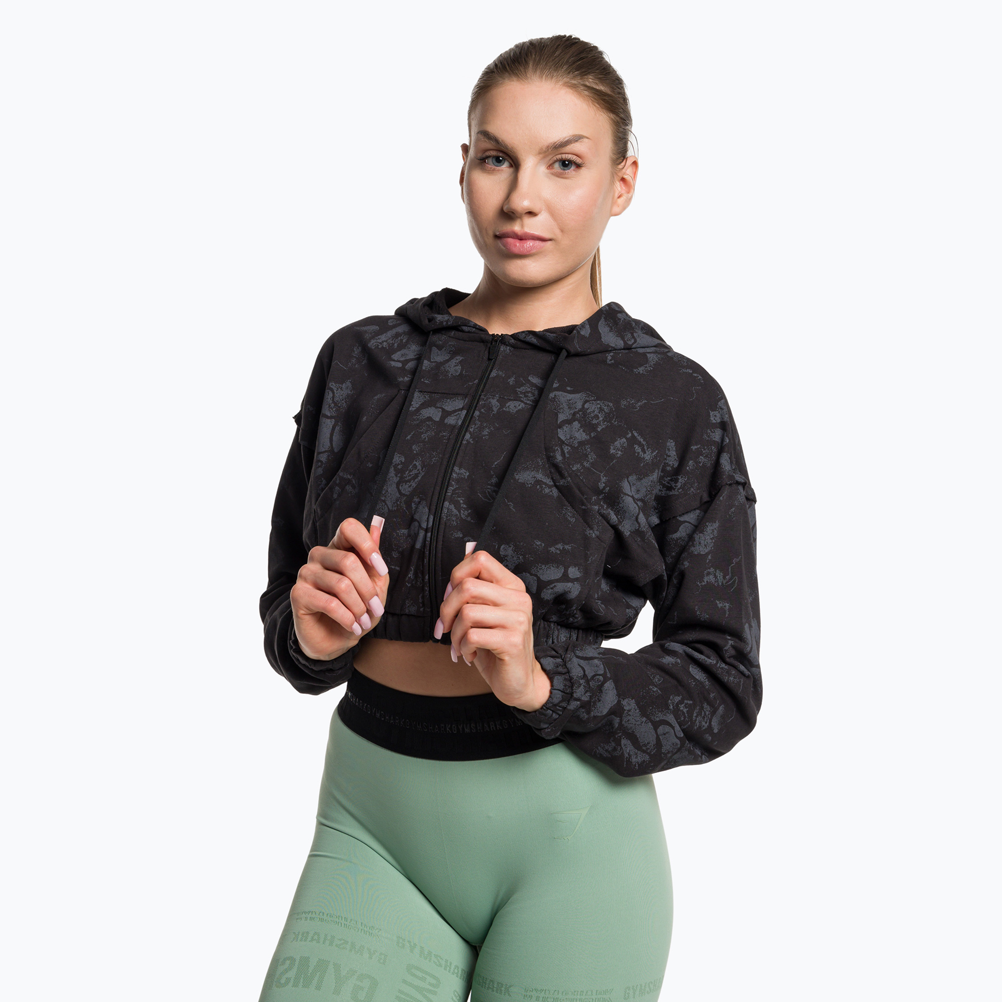 Bluza treningowa damska Gymshark KK Twins Zip Up Crop black/blue | WYSYŁKA W 24H | 30 DNI NA ZWROT