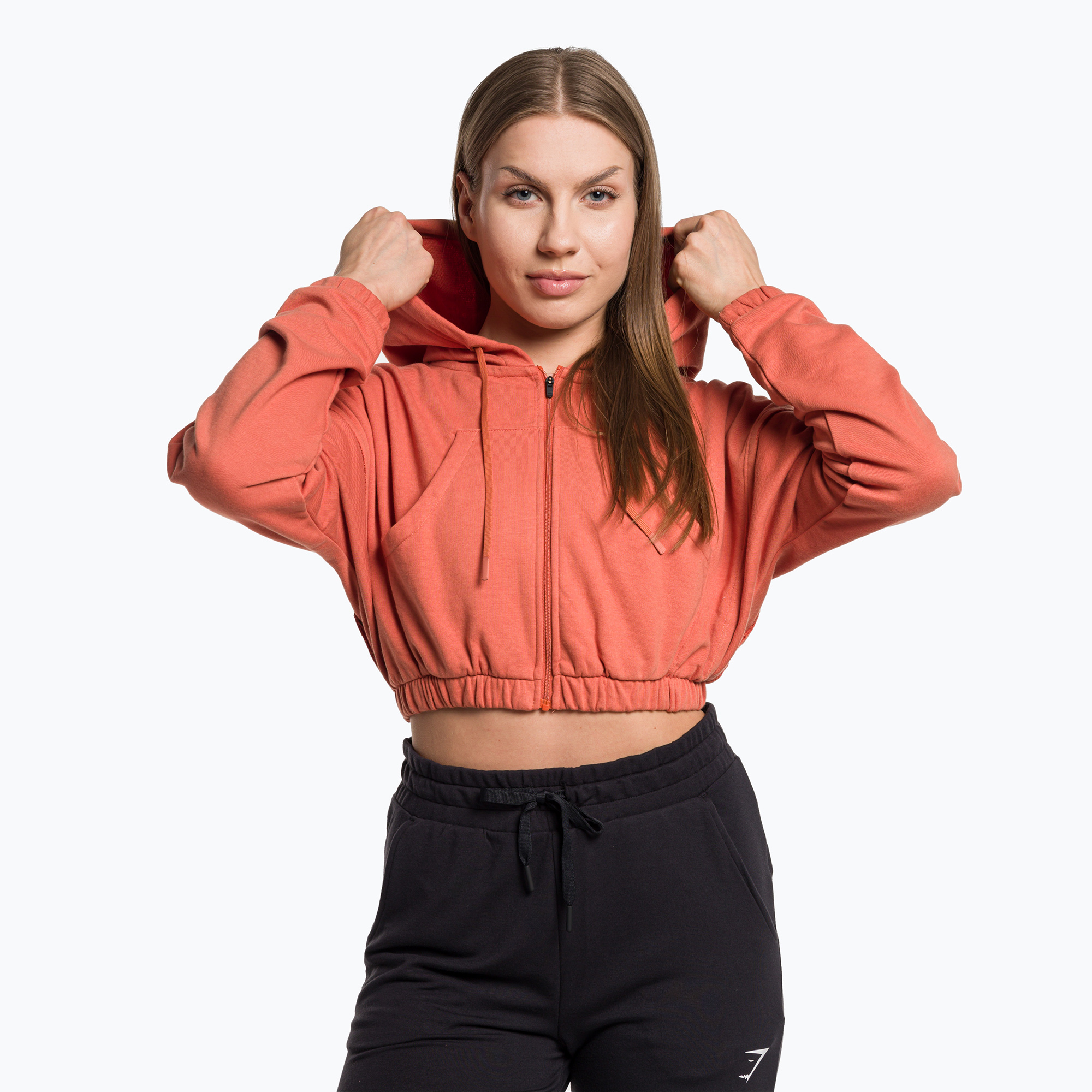 Bluza treningowa damska Gymshark KK Twins Zip Up Crop orange | WYSYŁKA W 24H | 30 DNI NA ZWROT