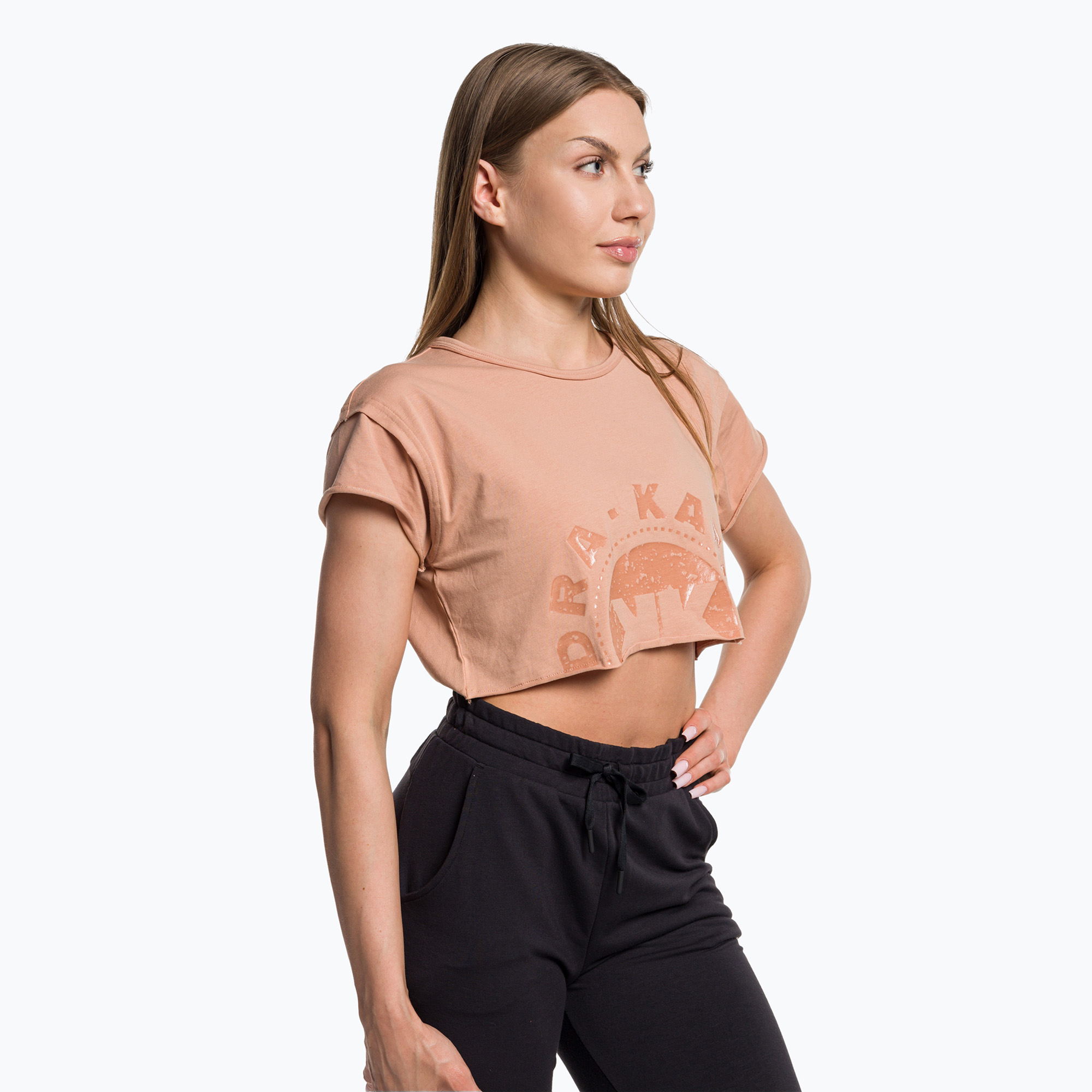 Top treningowy damski Gymshark KK Twins Raw Crop Top warm buff | WYSYŁKA W 24H | 30 DNI NA ZWROT