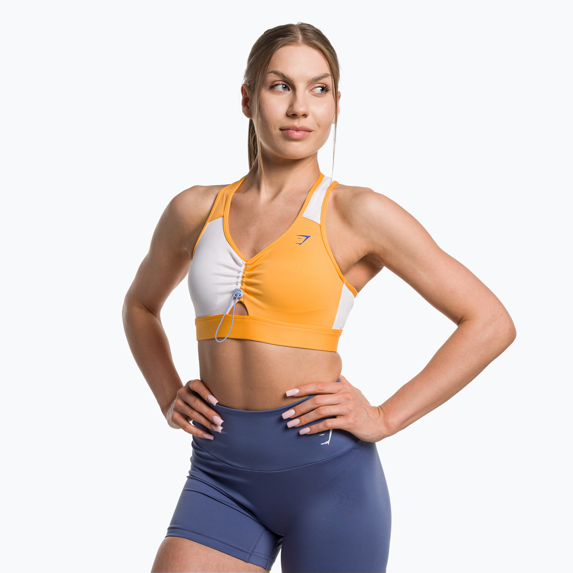 Biustonosz treningowy Gymshark Pulse Sports apricot orange/white 