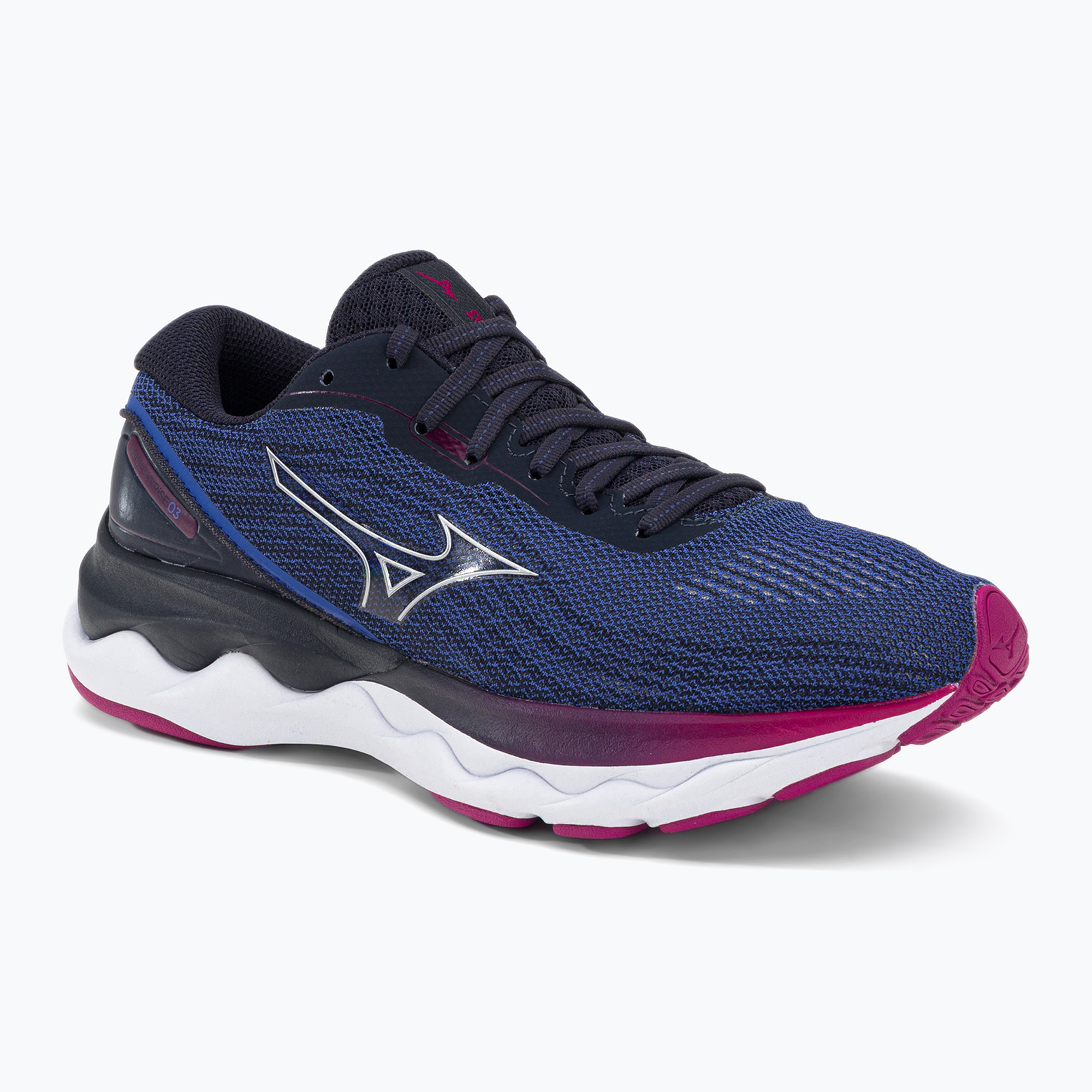 Buty do biegania damskie Mizuno Wave Skyrise 3 amparo blue/silver/festival fuchsia | WYSYŁKA W 24H | 30 DNI NA ZWROT