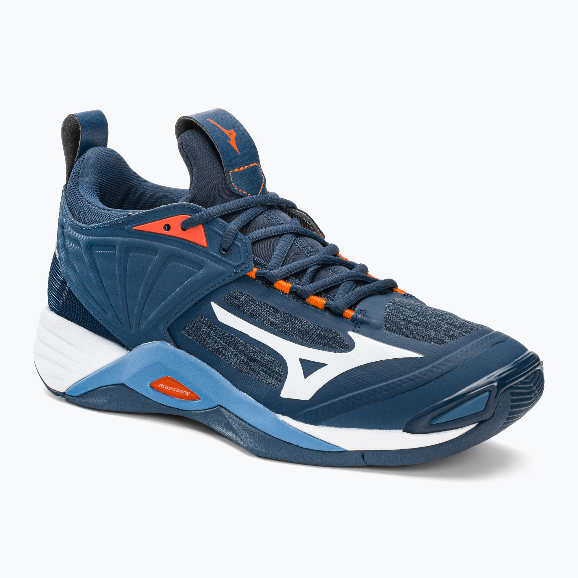 Buty do siatkówki męskie Mizuno Wave Momentum 2 dark denim/white/scarlet ibis | WYSYŁKA W 24H | 30 DNI NA ZWROT