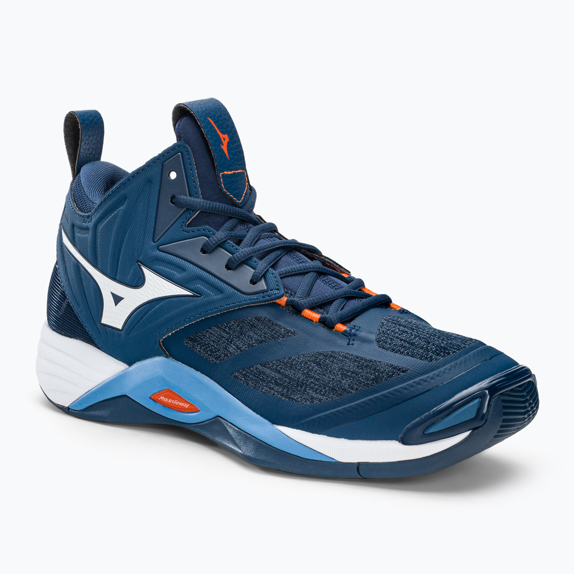 Buty do siatkówki męskie Mizuno Wave Momentum 2 Mid dark denim/white/scarlet ibis | WYSYŁKA W 24H | 30 DNI NA ZWROT