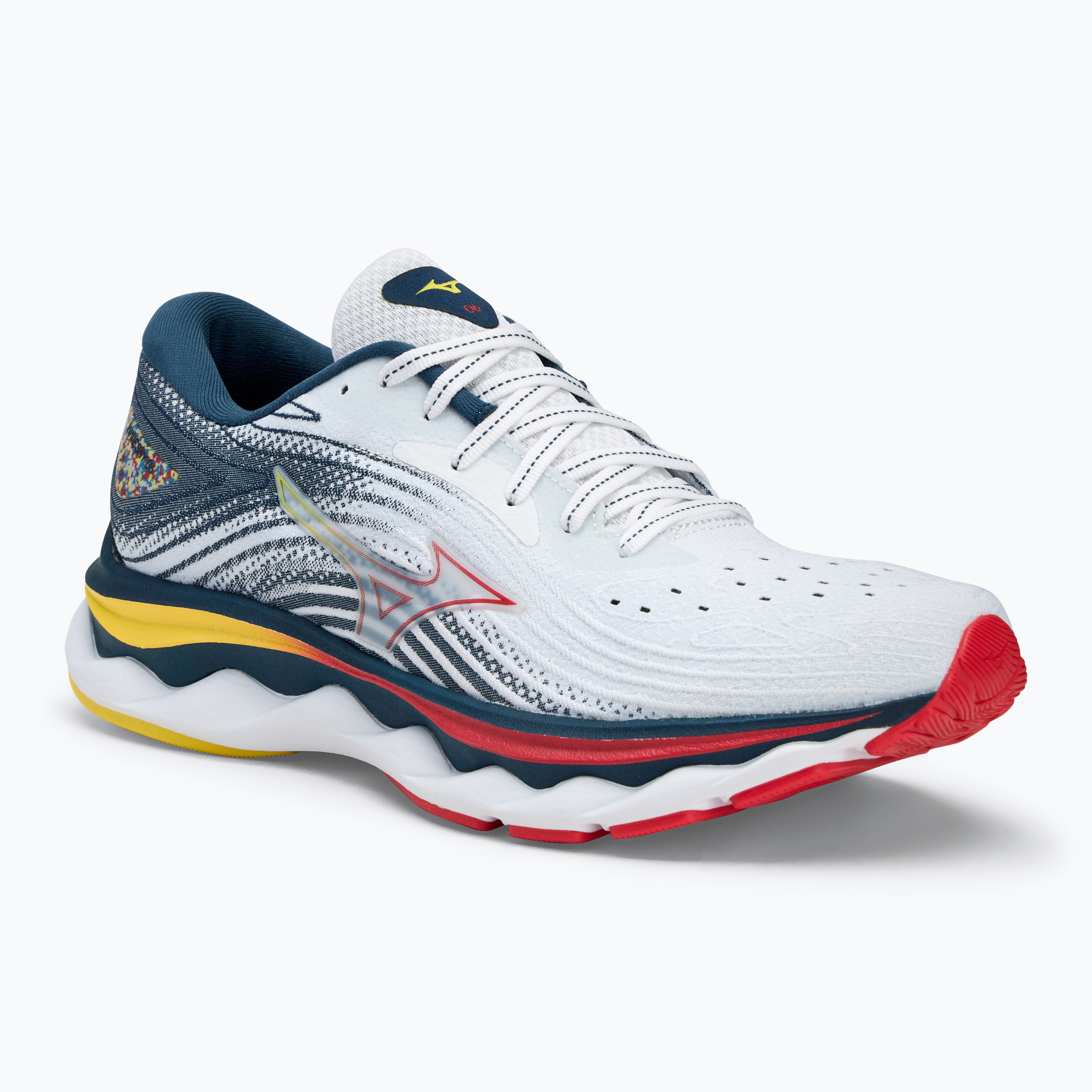 Buty do biegania damskie Mizuno Wave Sky 6 white/ hibiscus/ buttercup | WYSYŁKA W 24H | 30 DNI NA ZWROT