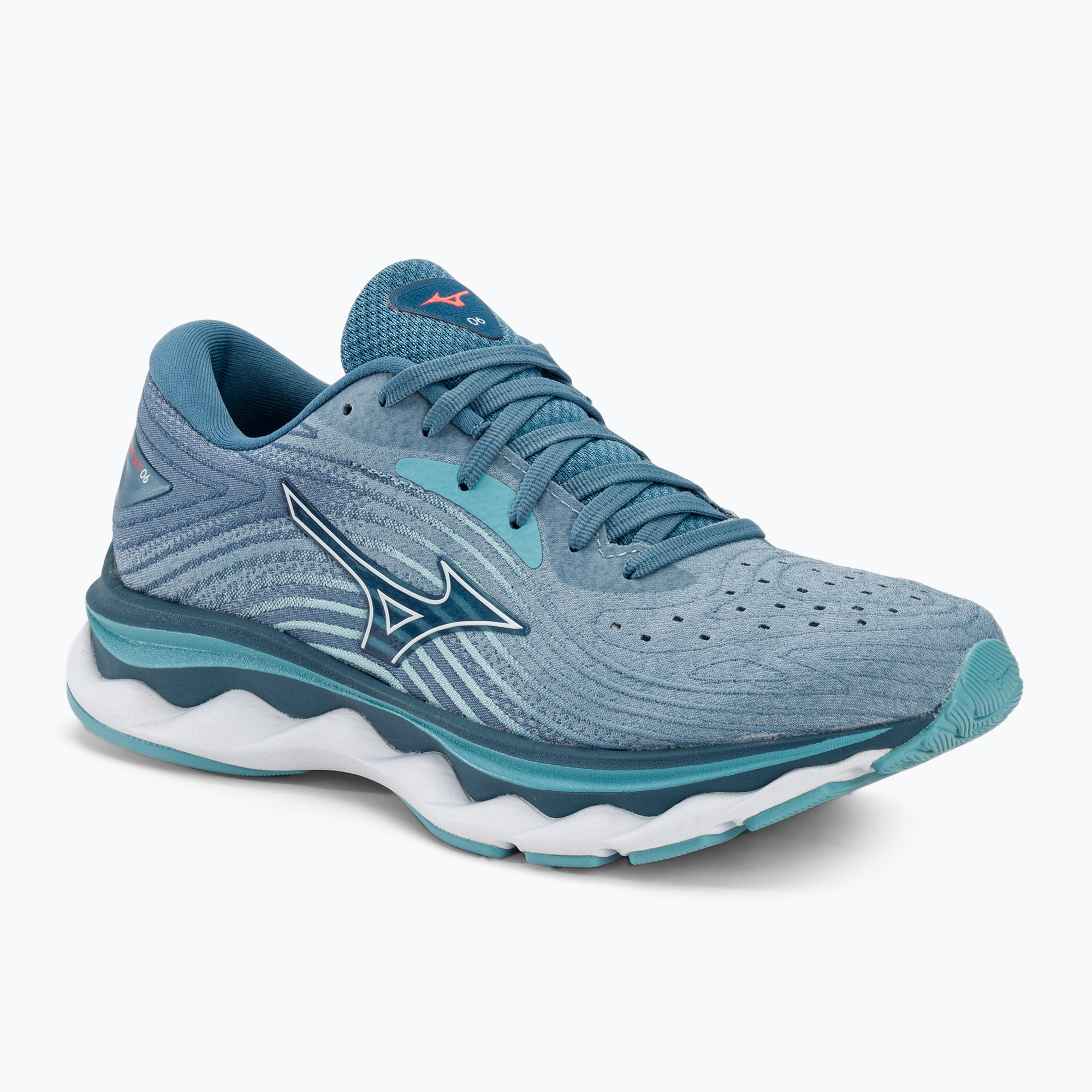 Buty do biegania damskie Mizuno Wave Sky 6 blue shadow/white/milky blue | WYSYŁKA W 24H | 30 DNI NA ZWROT