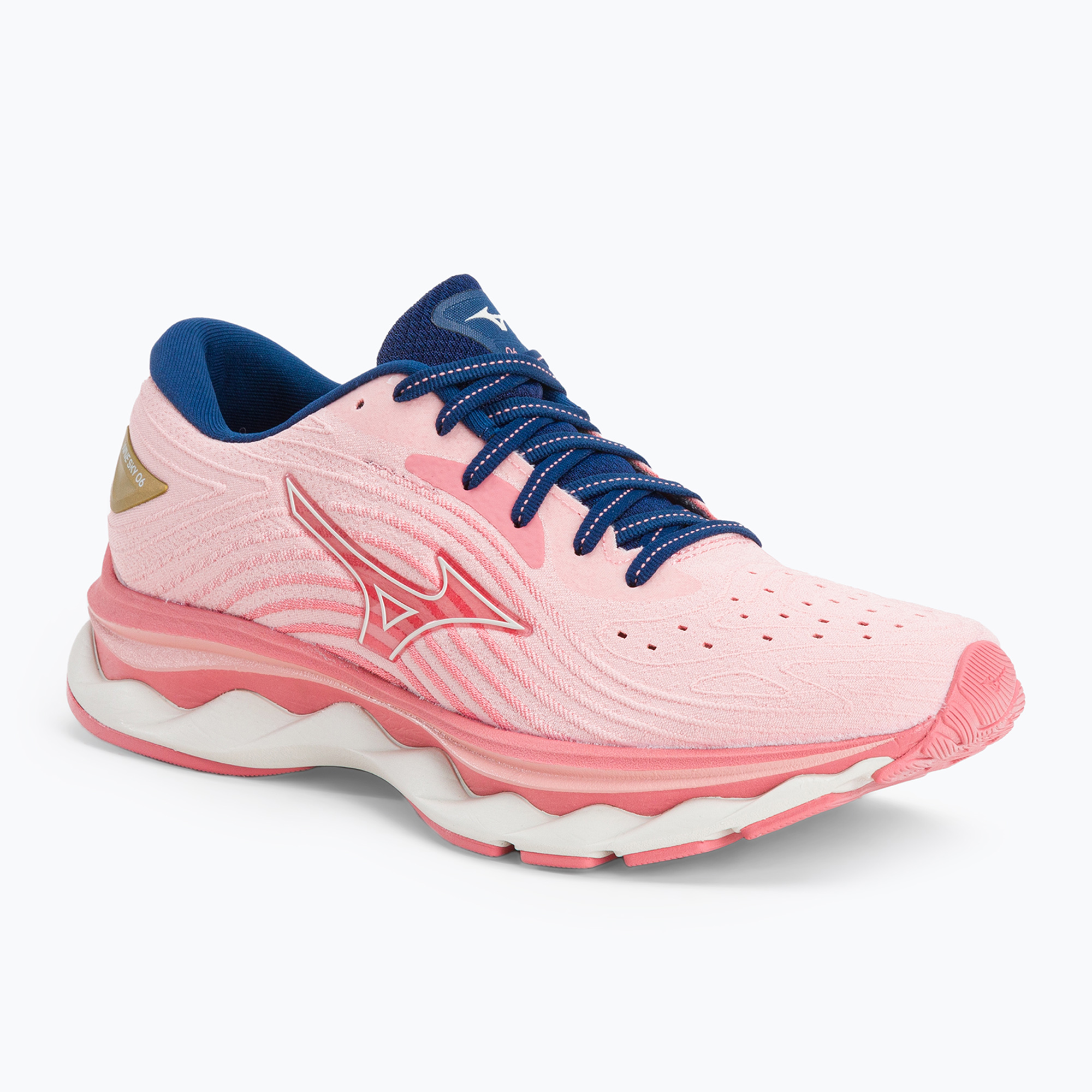 Buty do biegania damskie Mizuno Wave Sky 6 peach bud/ vaporous gray/ estate blue | WYSYŁKA W 24H | 30 DNI NA ZWROT