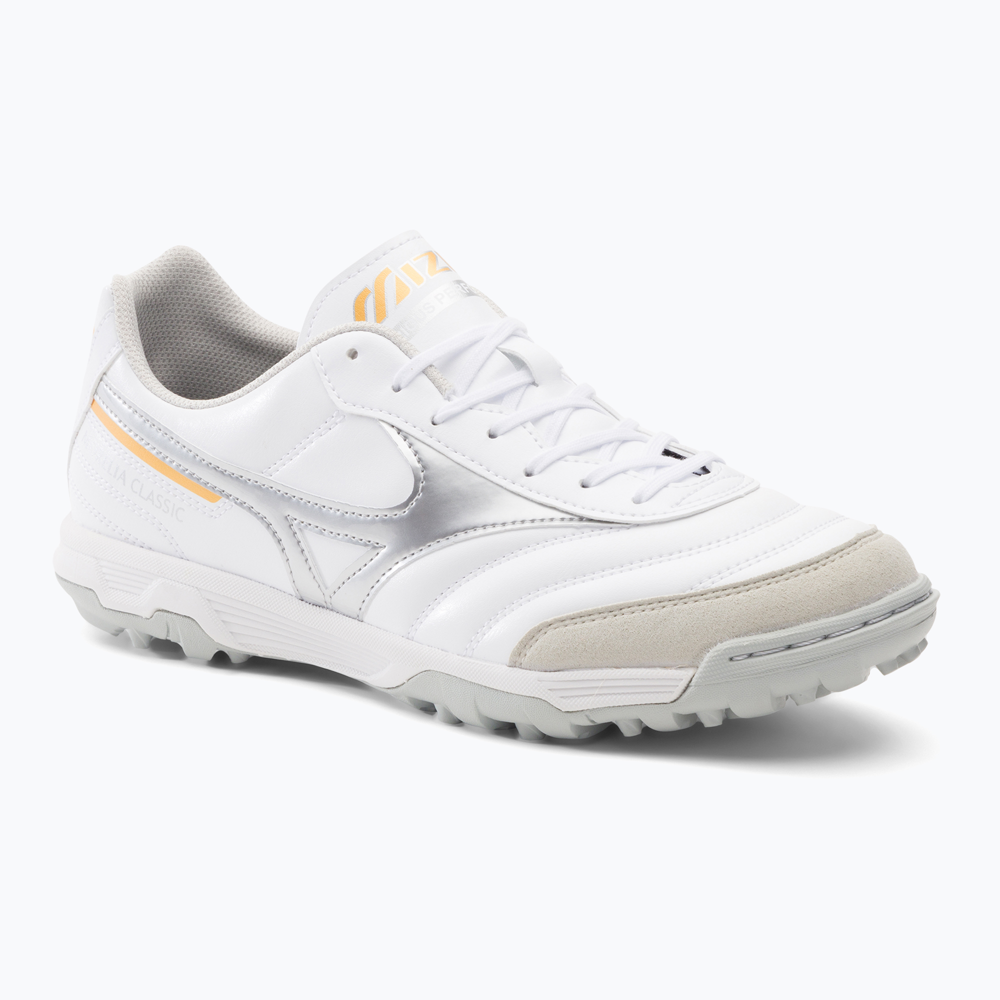 Buty piłkarskie męskie Mizuno Morelia Sala Classic TF white/silver/gold | WYSYŁKA W 24H | 30 DNI NA ZWROT