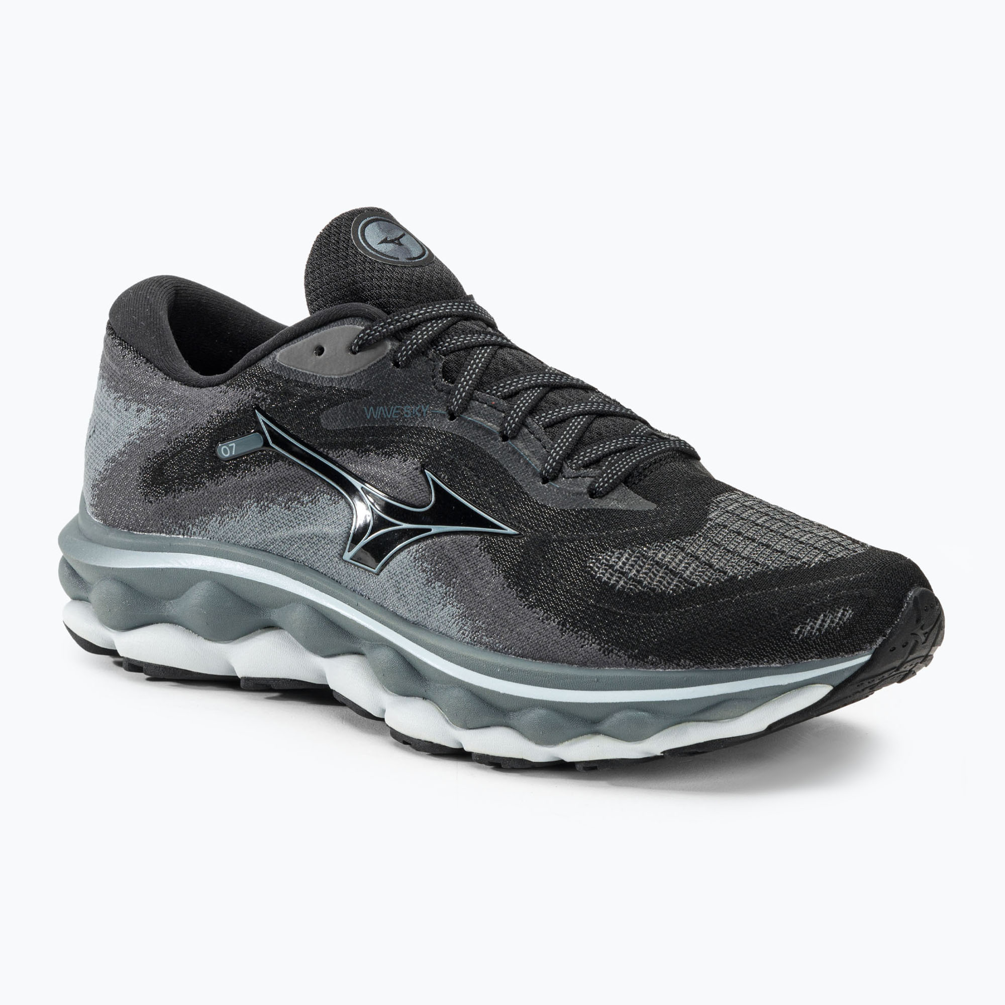 Buty do biegania męskie Mizuno Wave Sky 7 black/glacial ridge/stormy weather | WYSYŁKA W 24H | 30 DNI NA ZWROT