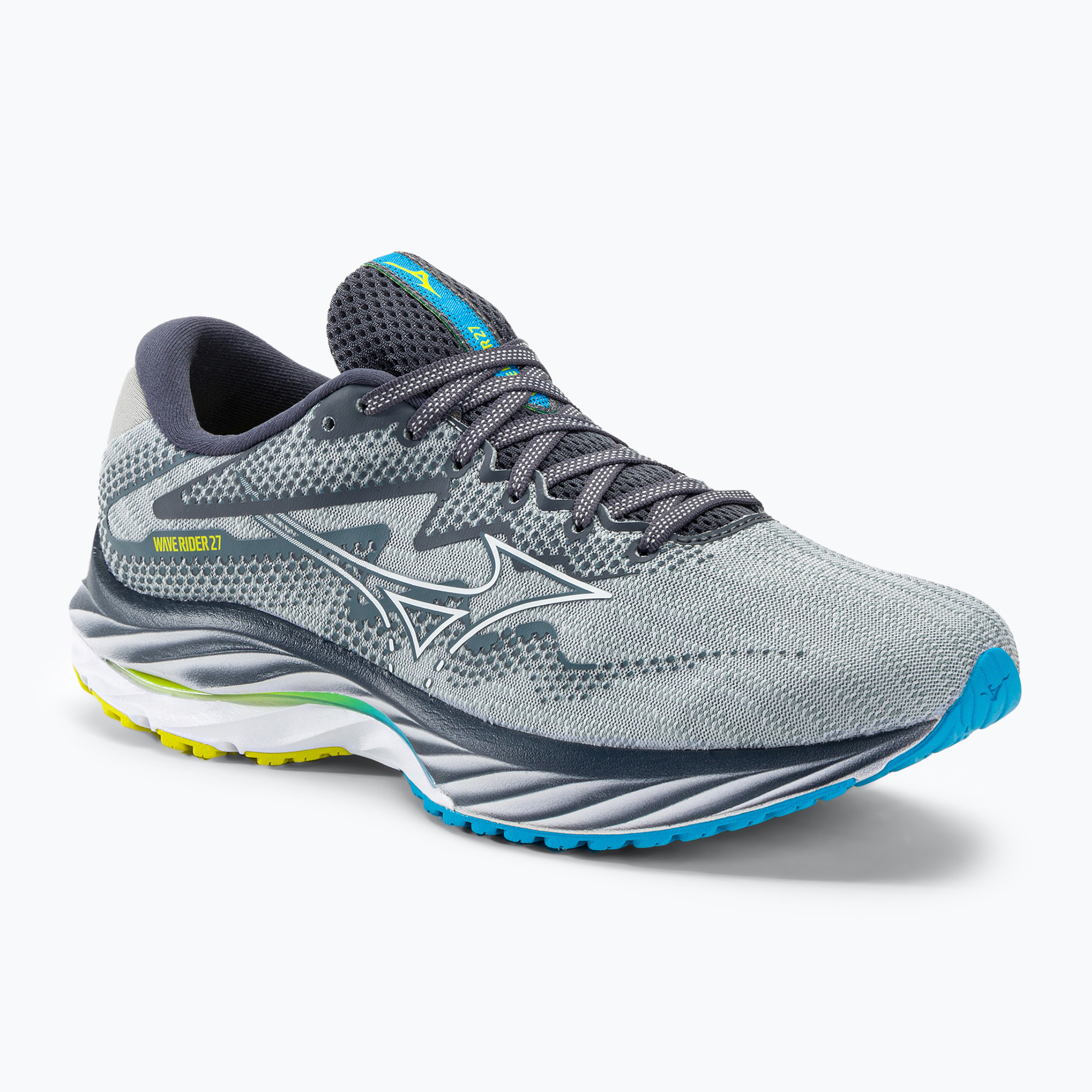 Buty do biegania męskie Mizuno Wave Rider 27 pearl blue/white/bolt2neon | WYSYŁKA W 24H | 30 DNI NA ZWROT