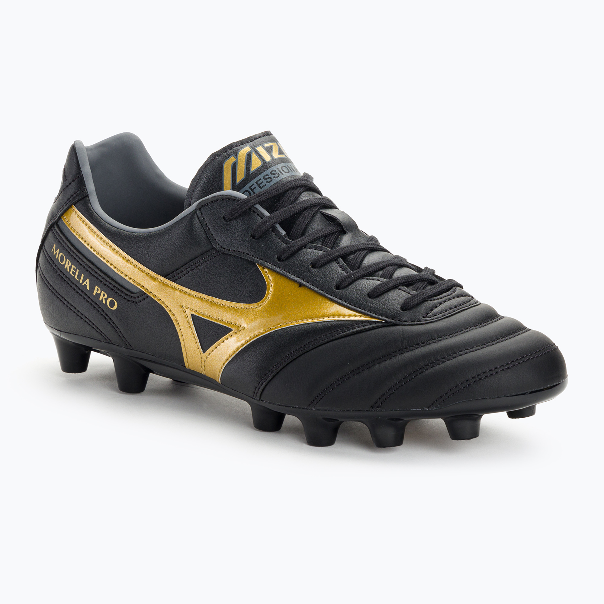 Zdjęcia - Buty piłkarskie Mizuno  męskie  Morelia II PRO MD black/gold/dark shadow | W 