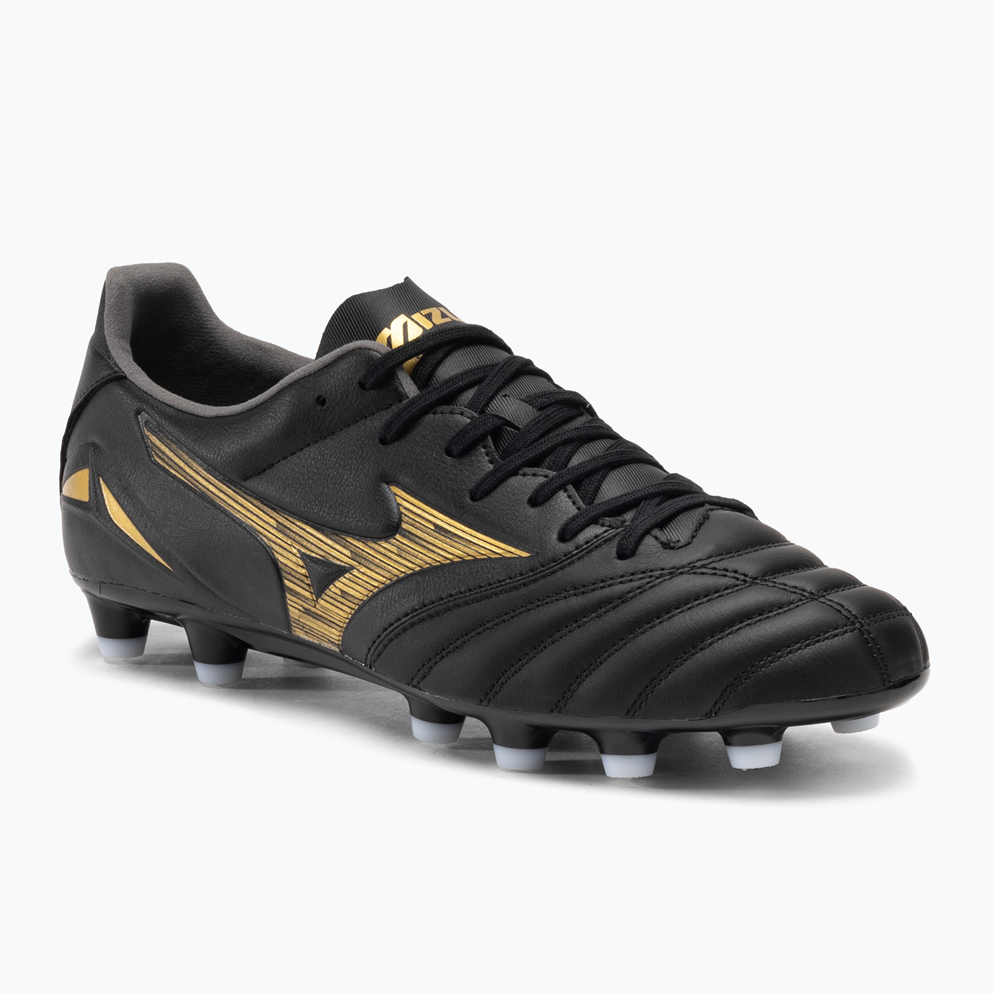 Фото - Футбольні бутси Mizuno Buty piłkarskie męskie  Morelia Neo IV Pro AG black/gold/black | WYS 