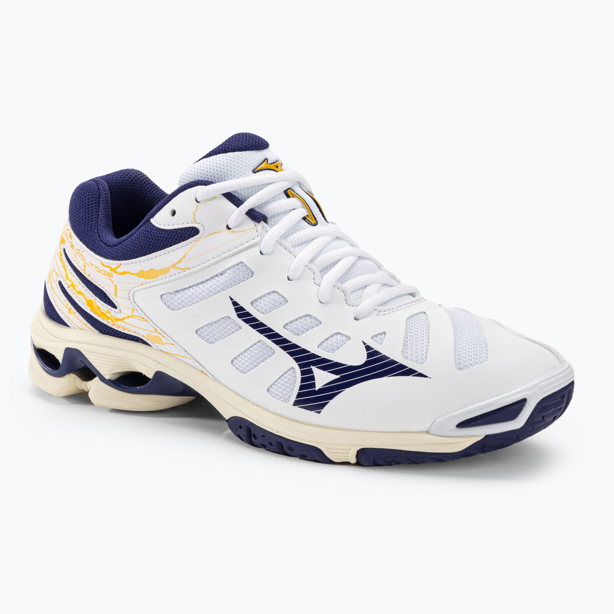 Buty do siatkówki męskie Mizuno Wave Voltage white/blue ribbon/mp gold | WYSYŁKA W 24H | 30 DNI NA ZWROT
