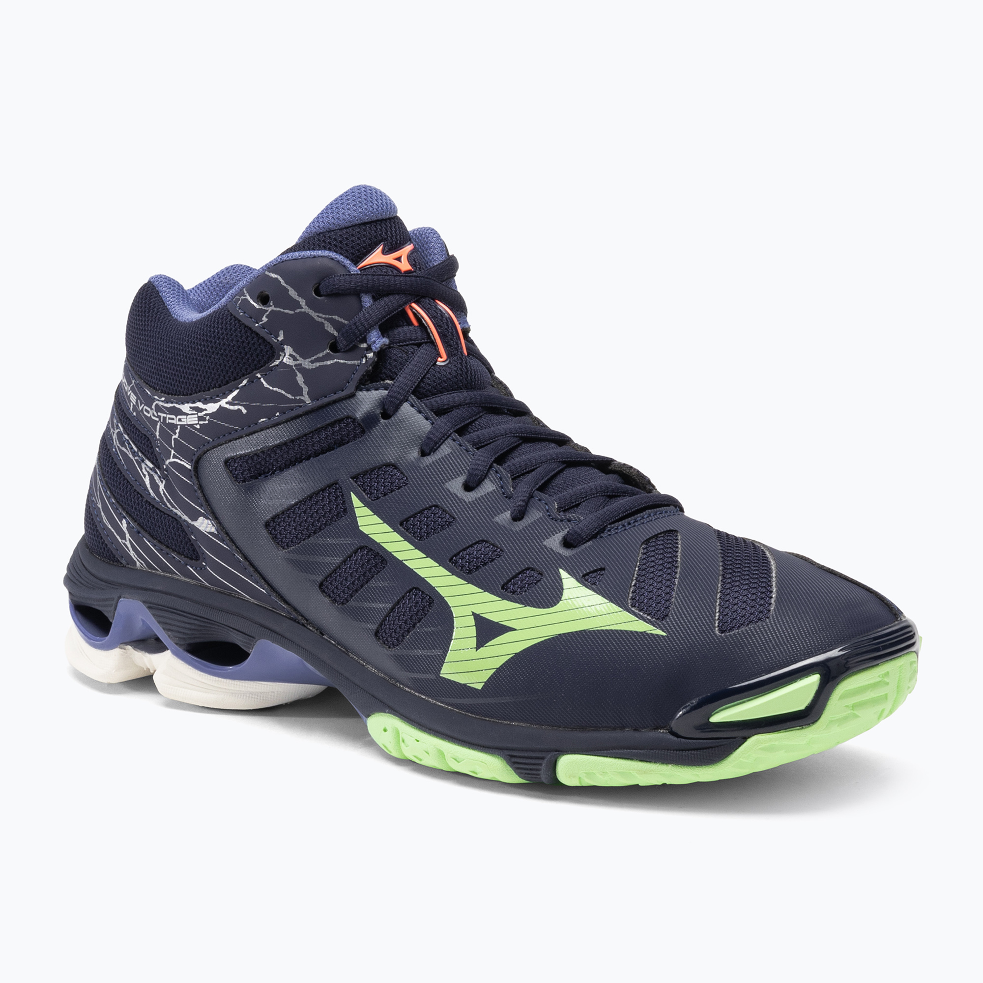 Buty do siatkówki męskie Mizuno Wave Voltage Mid evening blue/tech green/lolite | WYSYŁKA W 24H | 30 DNI NA ZWROT