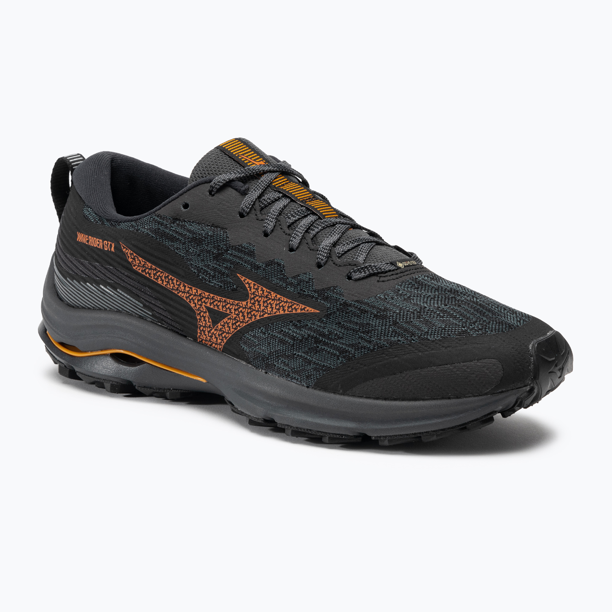 Buty do biegania męskie Mizuno Wave Rider GTX black/nasturtium/carrot curl | WYSYŁKA W 24H | 30 DNI NA ZWROT