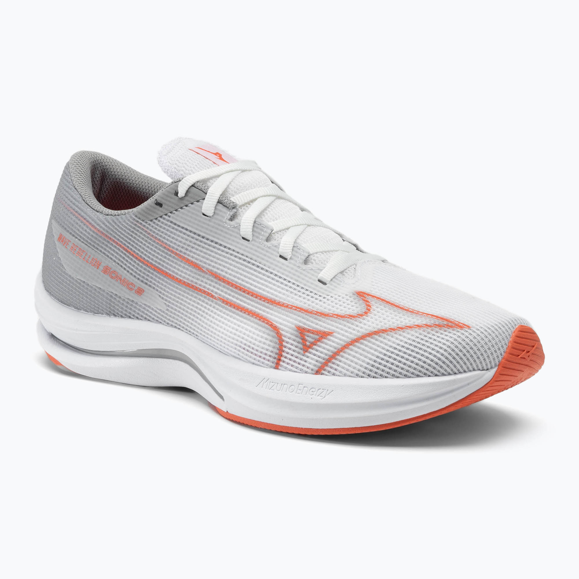 Buty do biegania męskie Mizuno Wave Rebellion Sonic 2 white/hot coral/harbor mist | WYSYŁKA W 24H | 30 DNI NA ZWROT