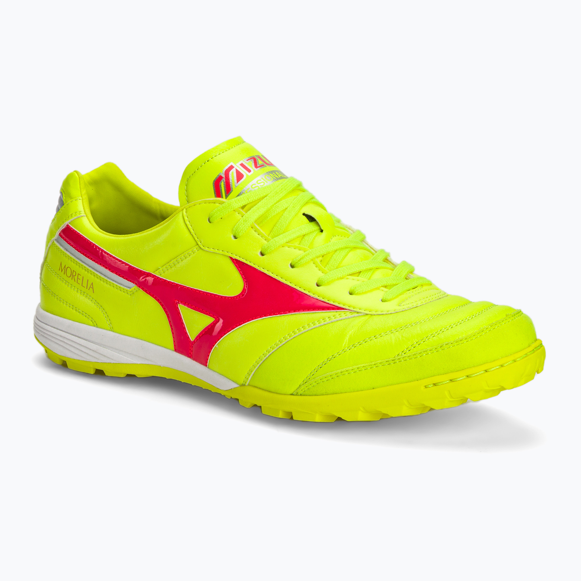 Buty piłkarskie Mizuno Morelia Sala Elite TF safety yellow/fiery coral 2/galaxy silver | WYSYŁKA W 24H | 30 DNI NA ZWROT