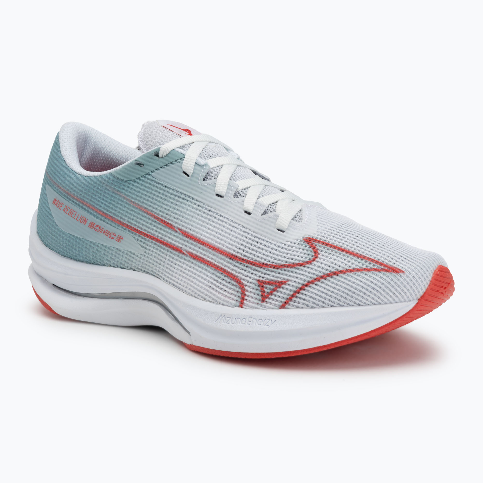 Buty do biegania damskie Mizuno Wave Rebellion Sonic 2 river white/cayenne/gray mist 