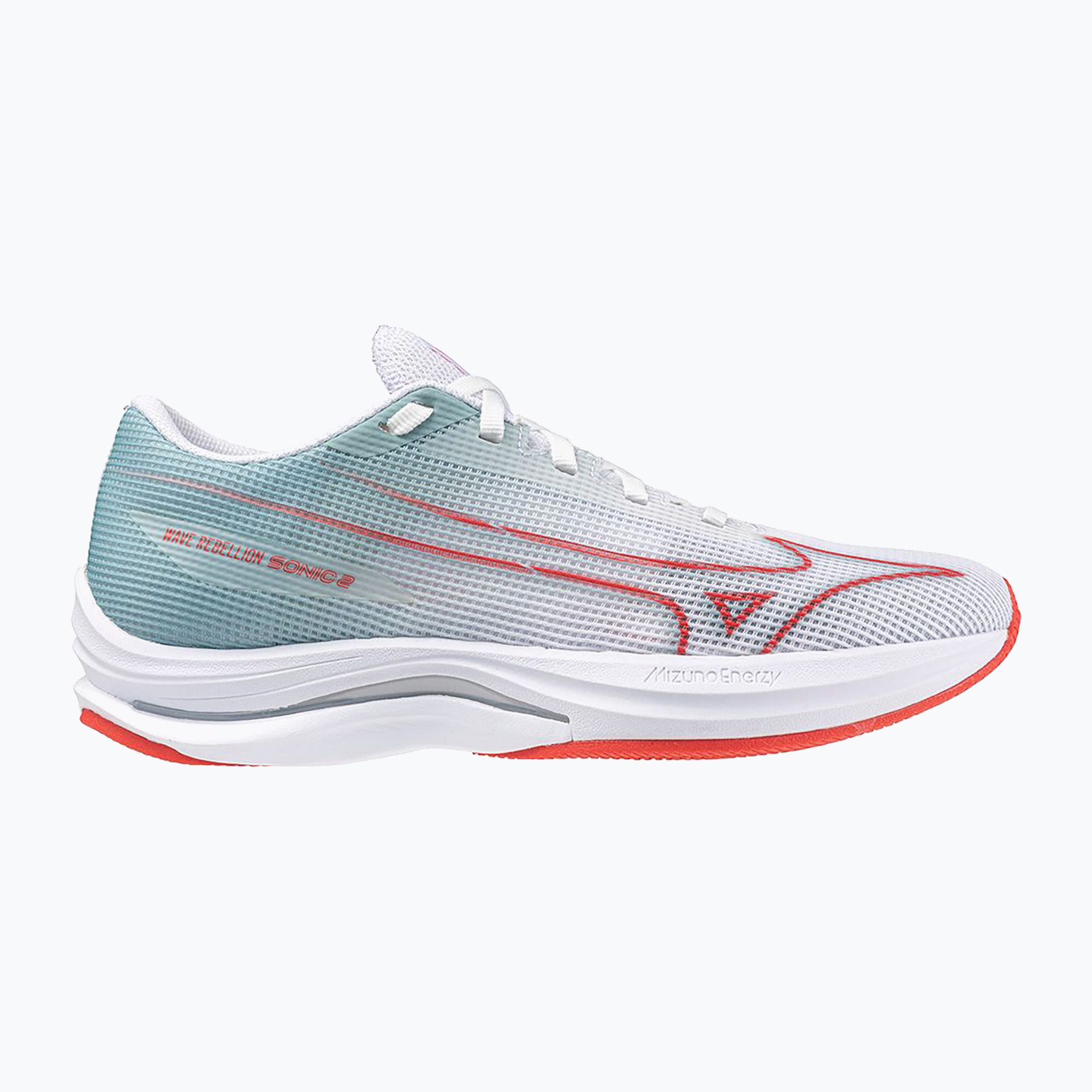 Buty do biegania damskie Mizuno Wave Rebellion Sonic 2 river white/cayenne/gray mist 