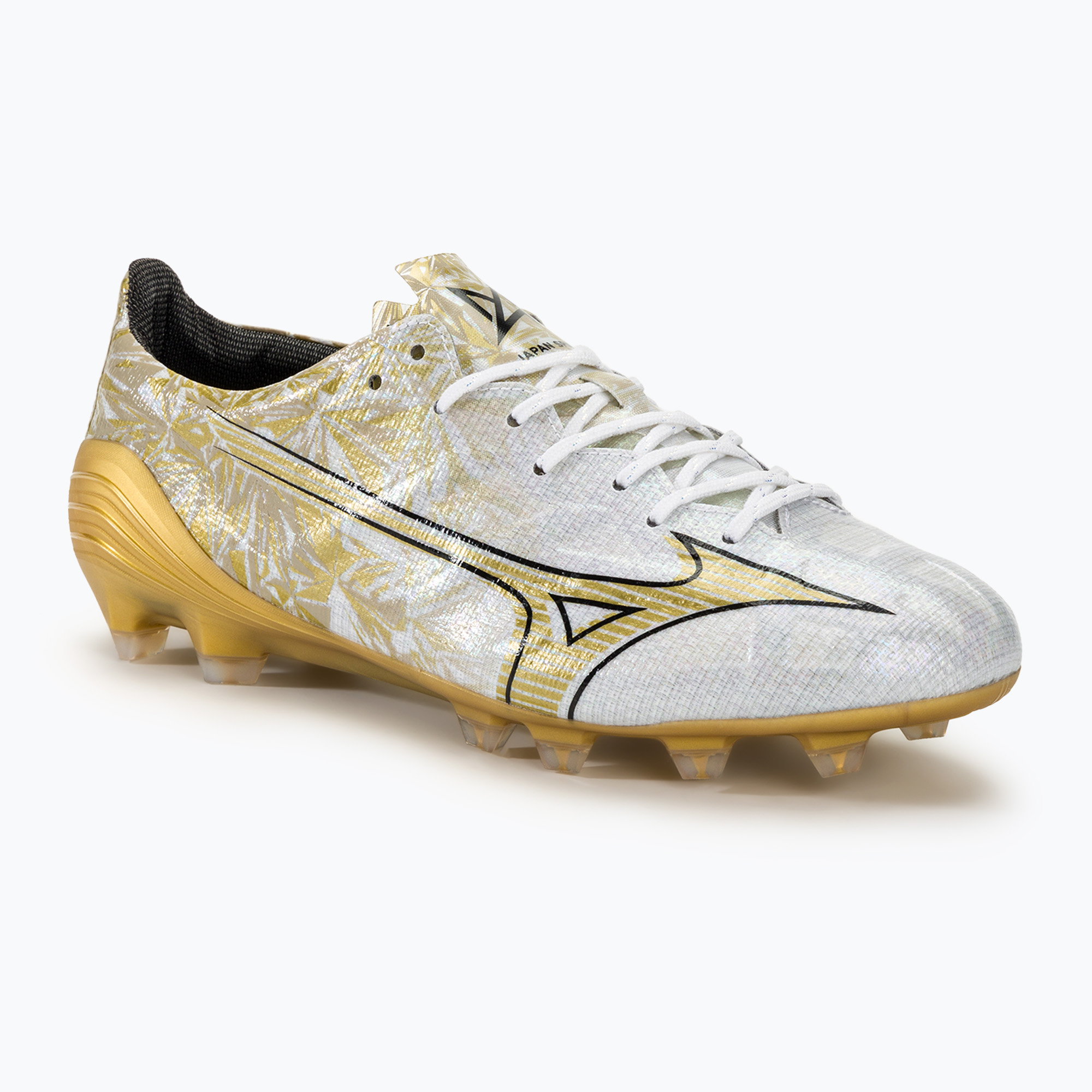 Фото - Футбольні бутси Mizuno Buty piłkarskie męskie  Αlpha Japan Md white/ge gold/black | WYSYŁKA 