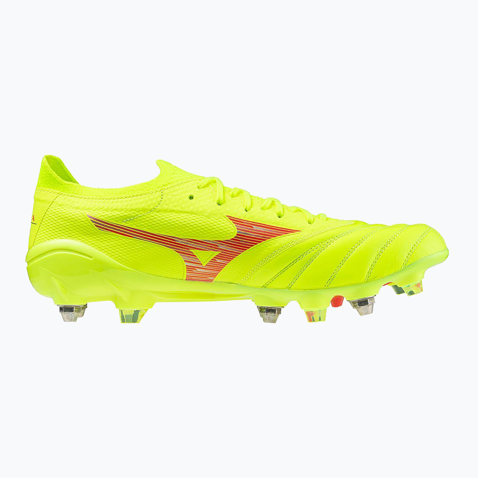 Buty piłkarskie męskie Mizuno Morelia Neo IV β Elite MIX safety yellow/fiery coral 2/safety yellow