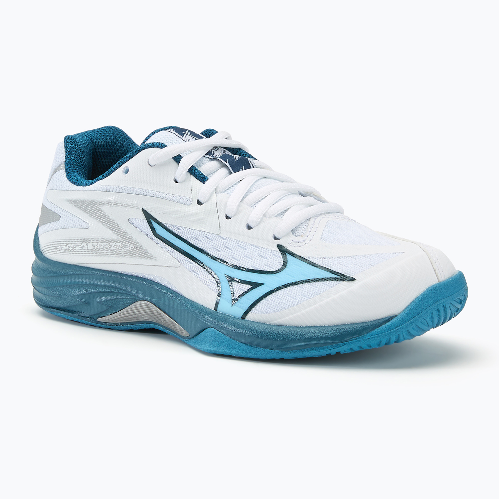 Buty do siatkówki dziecięce Mizuno Lightning Star Z7 white/sailor blue/silver 