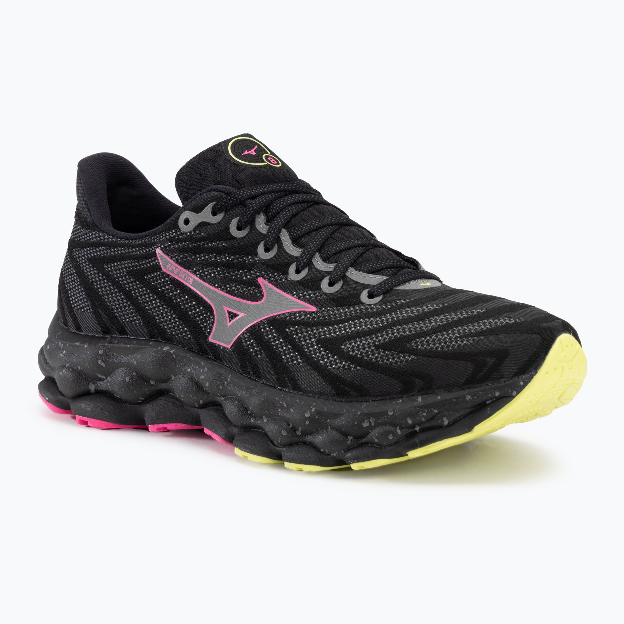 Buty do biegania męskie Mizuno Wave Sky 8 black/silver/pink tetra | WYSYŁKA W 24H | 30 DNI NA ZWROT