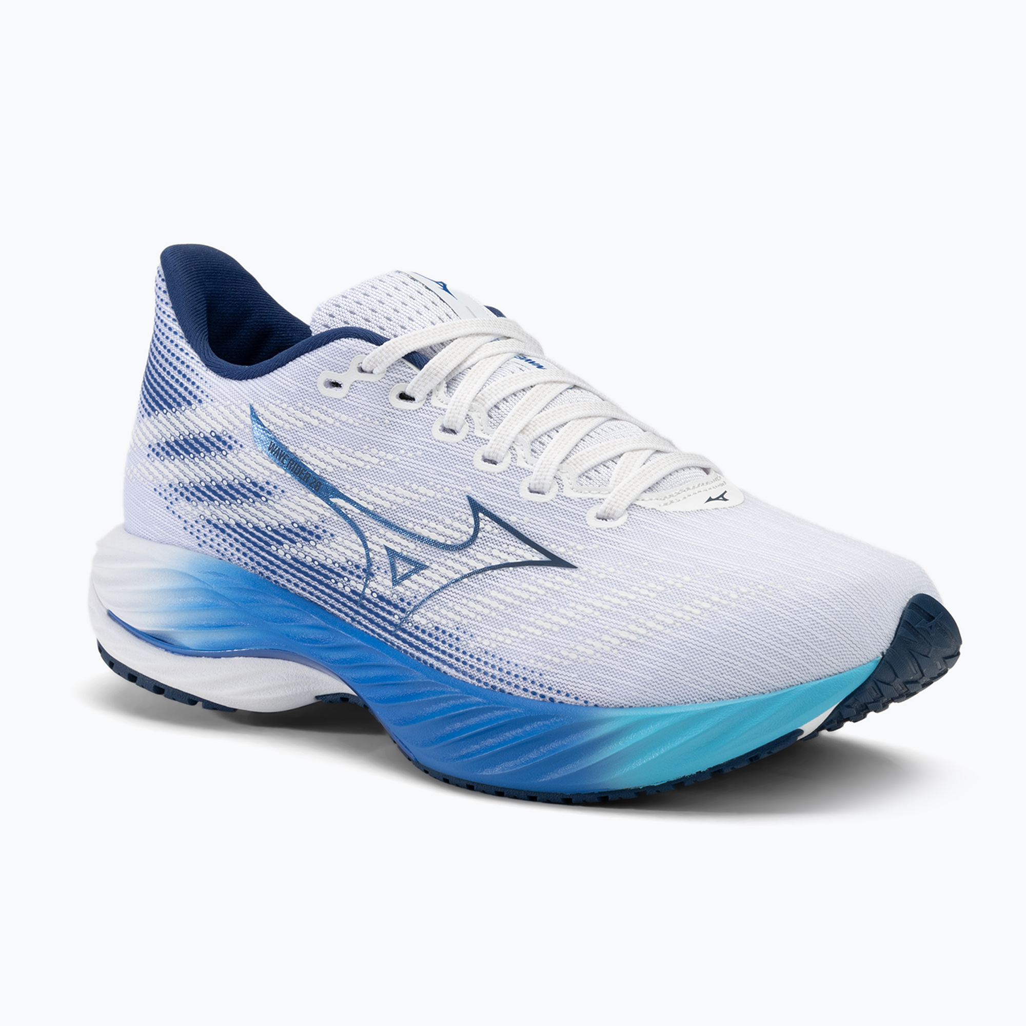 Buty do biegania męskie Mizuno Wave Rider 28 white/estate blue/mugen blue | WYSYŁKA W 24H | 30 DNI NA ZWROT