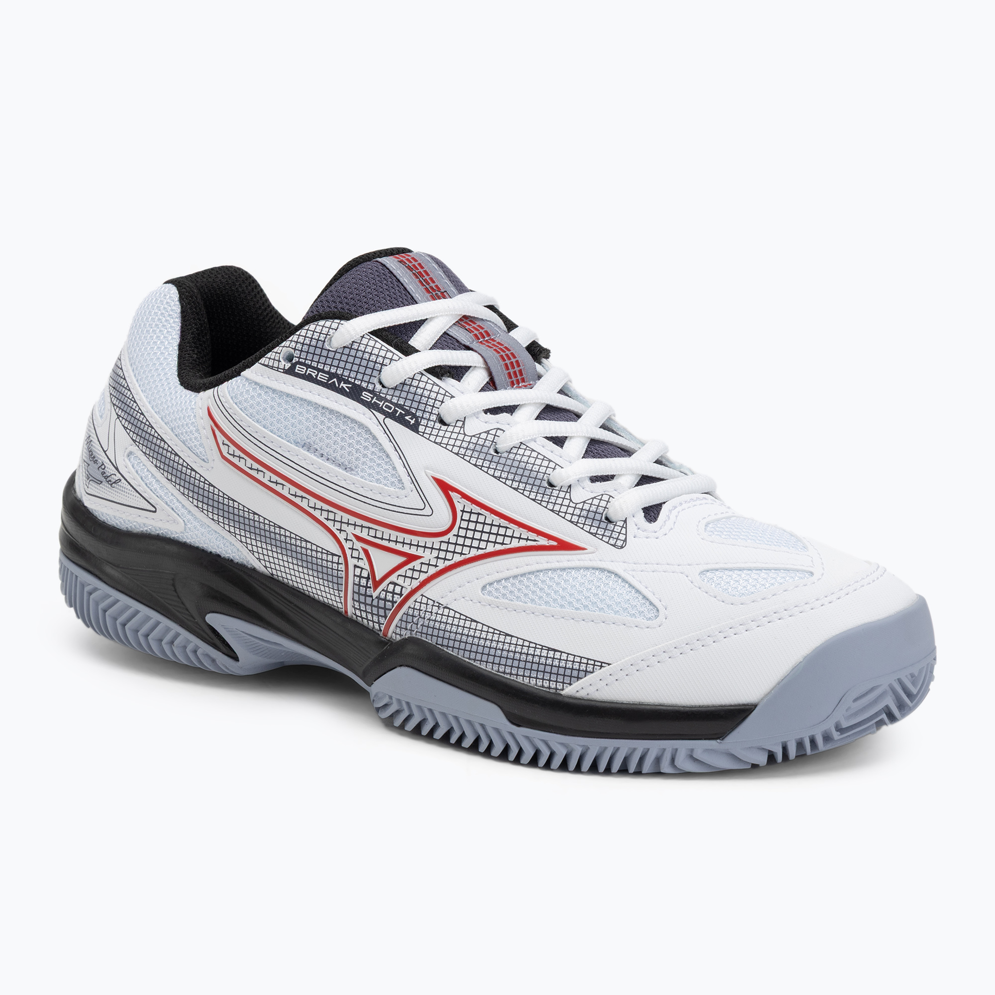 Buty do padla męskie Mizuno Break Shot 4 Padel white/salsa/aleutian 