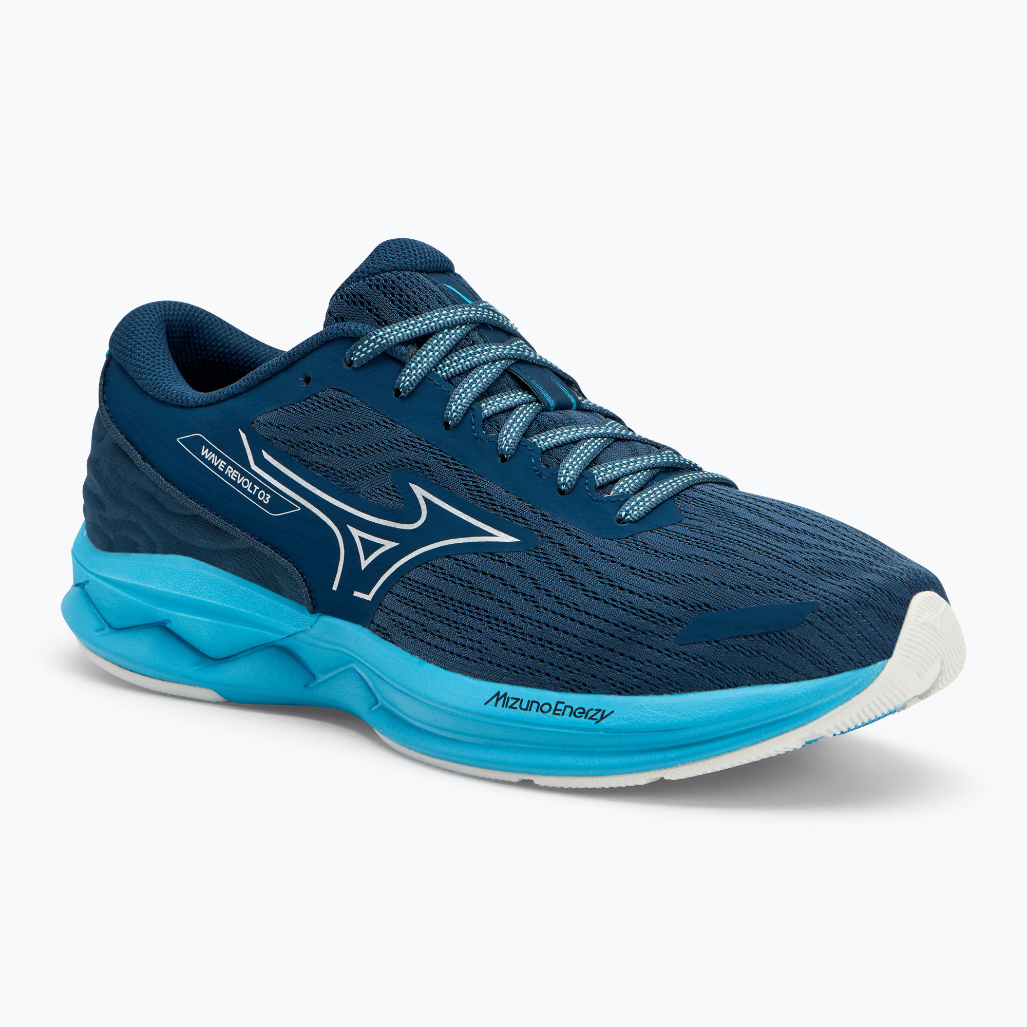 Buty do biegania męskie Mizuno Wave Revolt 3 blue wing teal/neo silver/river blue | WYSYŁKA W 24H | 30 DNI NA ZWROT