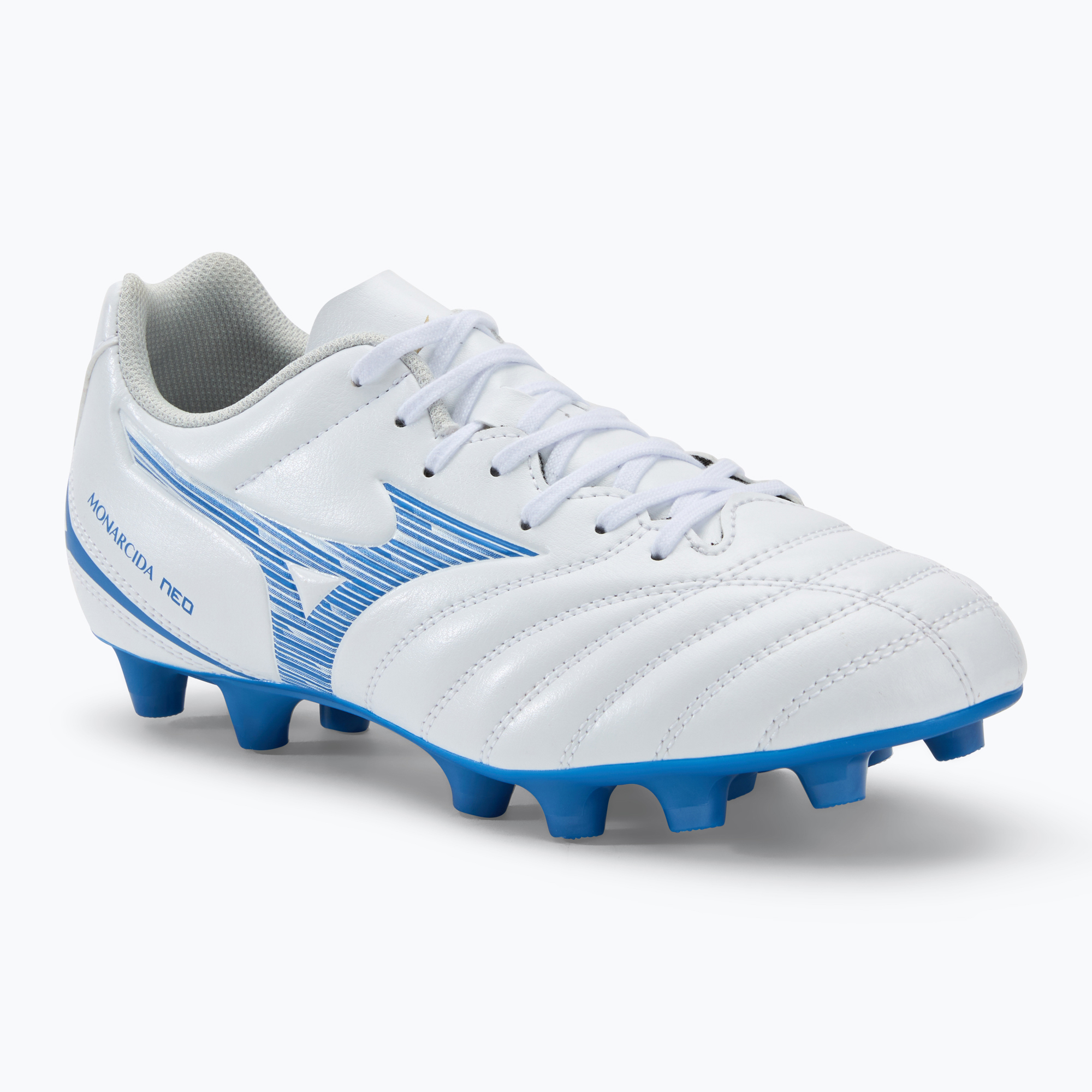 Buty piłkarskie Mizuno Monarcida Neo III Select FG white/laser blue | WYSYŁKA W 24H | 30 DNI NA ZWROT