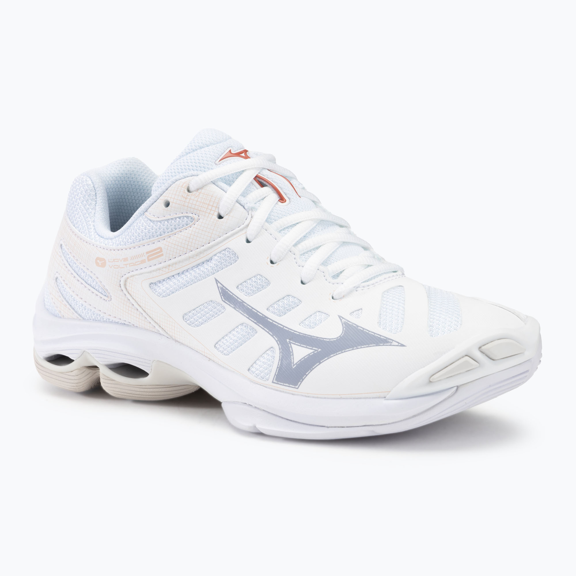 Buty do siatkówki damskie Mizuno Wave Voltage 2 white/aleutian/cloud pink | WYSYŁKA W 24H | 30 DNI NA ZWROT