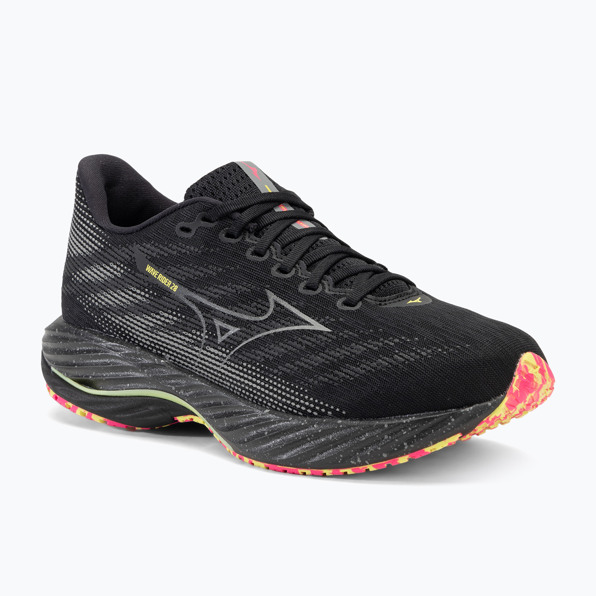 Buty do biegania męskie Mizuno Wave Rider 28 black/silver/sunny lime | WYSYŁKA W 24H | 30 DNI NA ZWROT