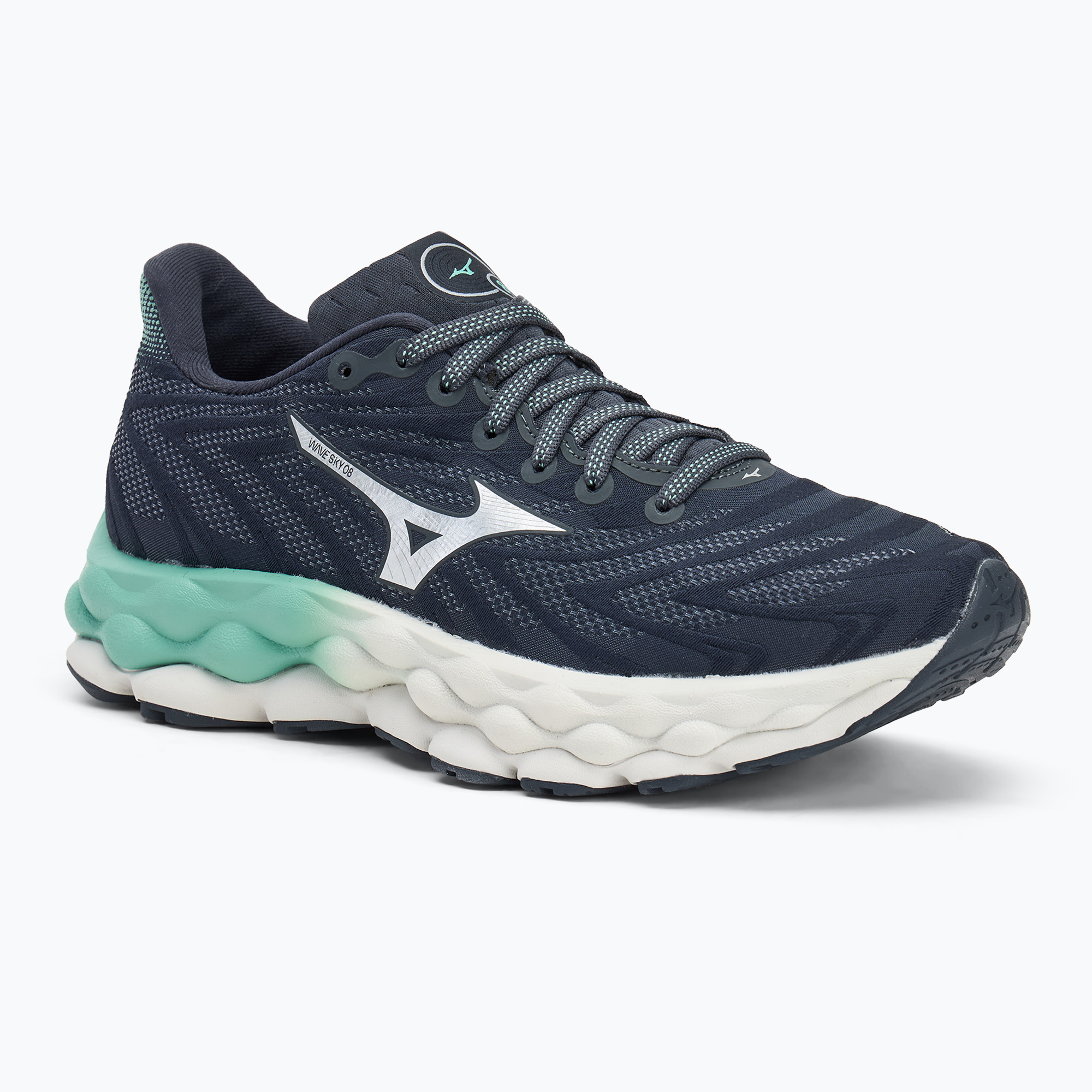 Buty do biegania damskie Mizuno Wave Sky 8 india ink/neo silver/dusty jade green | WYSYŁKA W 24H | 30 DNI NA ZWROT